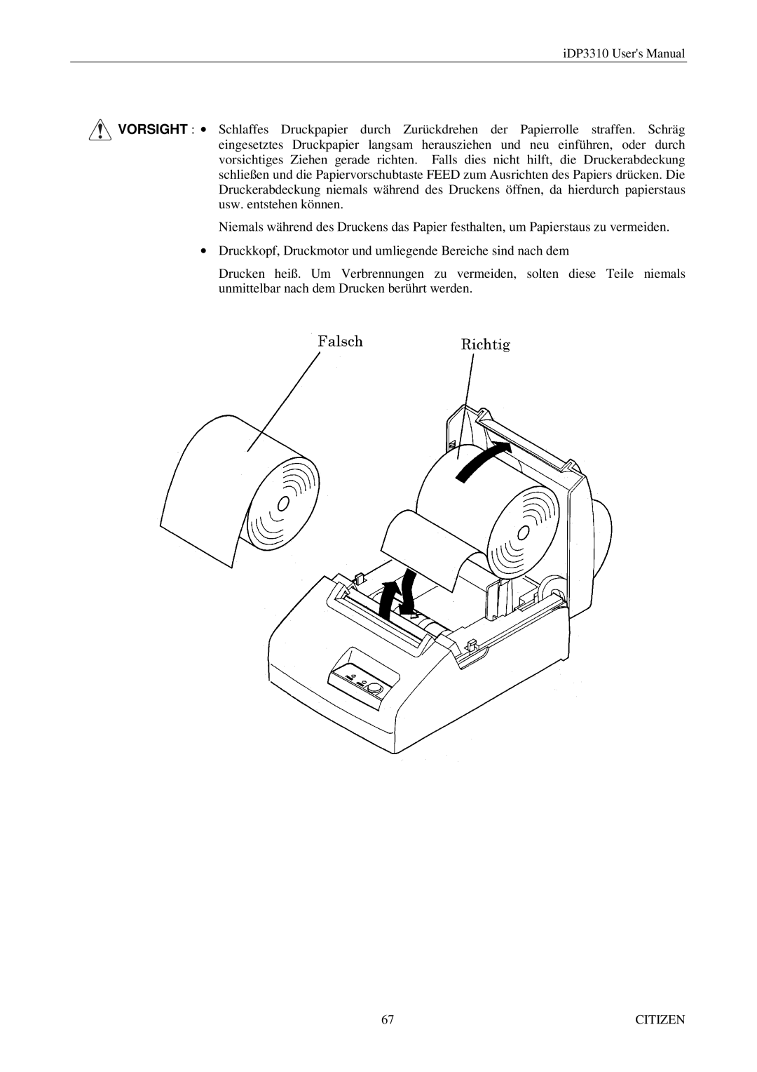 Citizen iDP3310 manual Citizen 