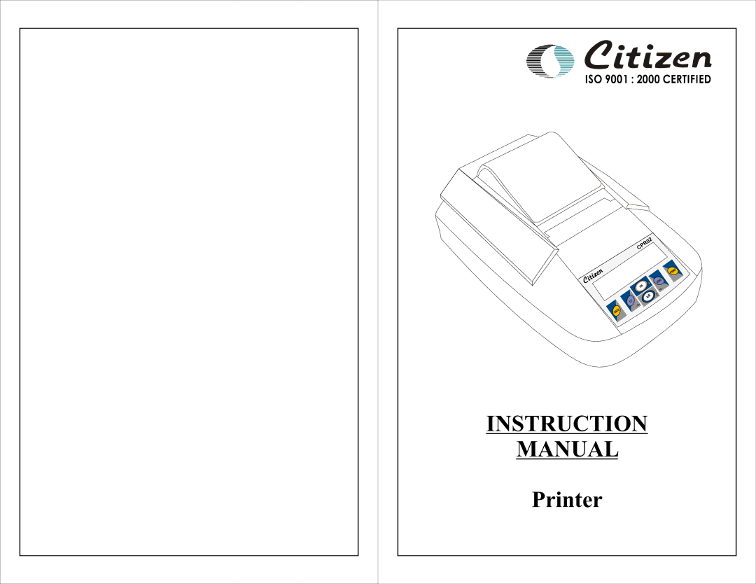 Citizen ISO 9001 instruction manual Instruction 