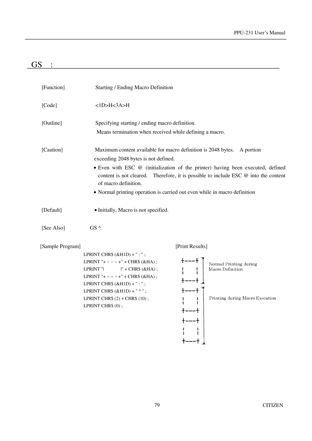 Citizen PPU-231 manual Lprint CHR$ 