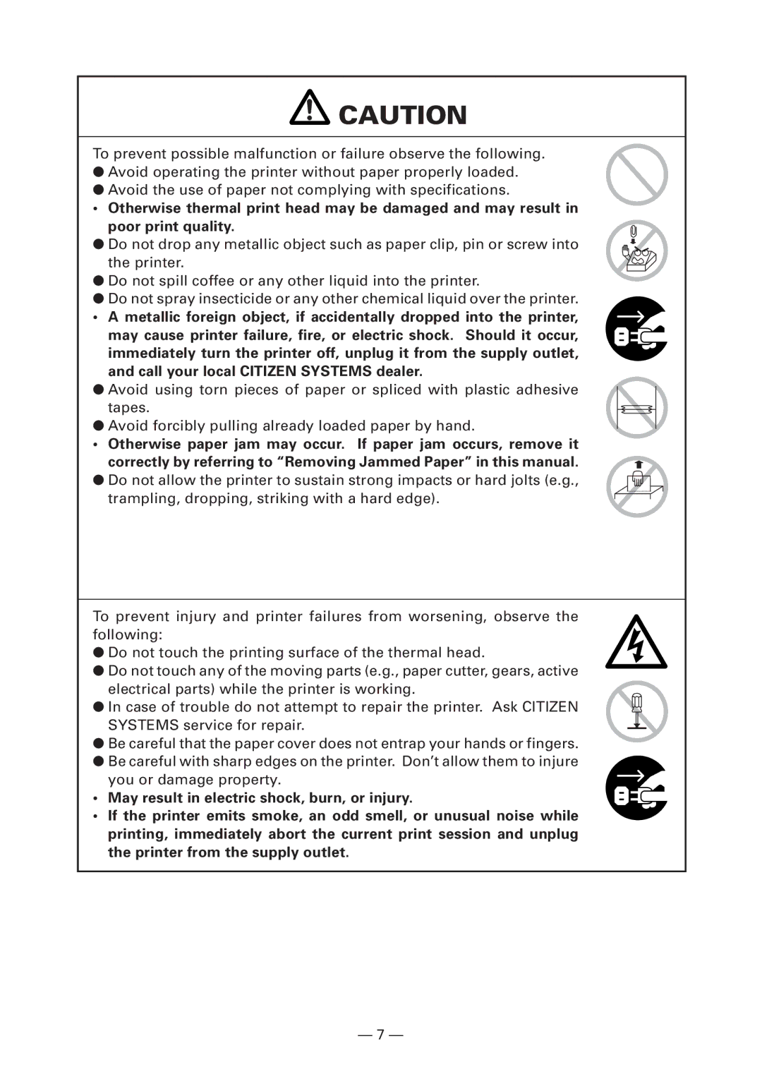 Citizen PPU-700 user manual 