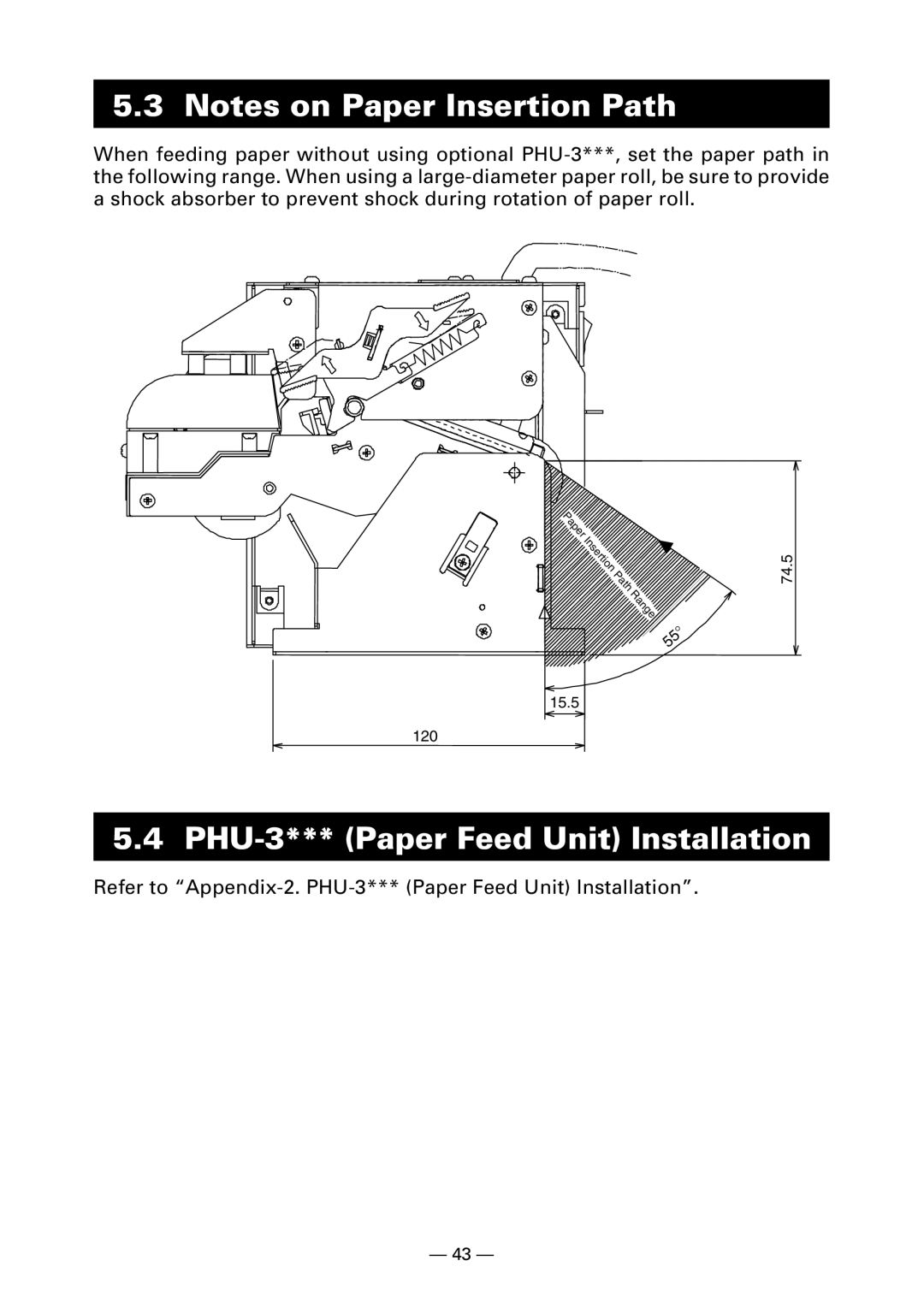 Citizen PPU-700 user manual PHU-3*** Paper Feed Unit Installation 