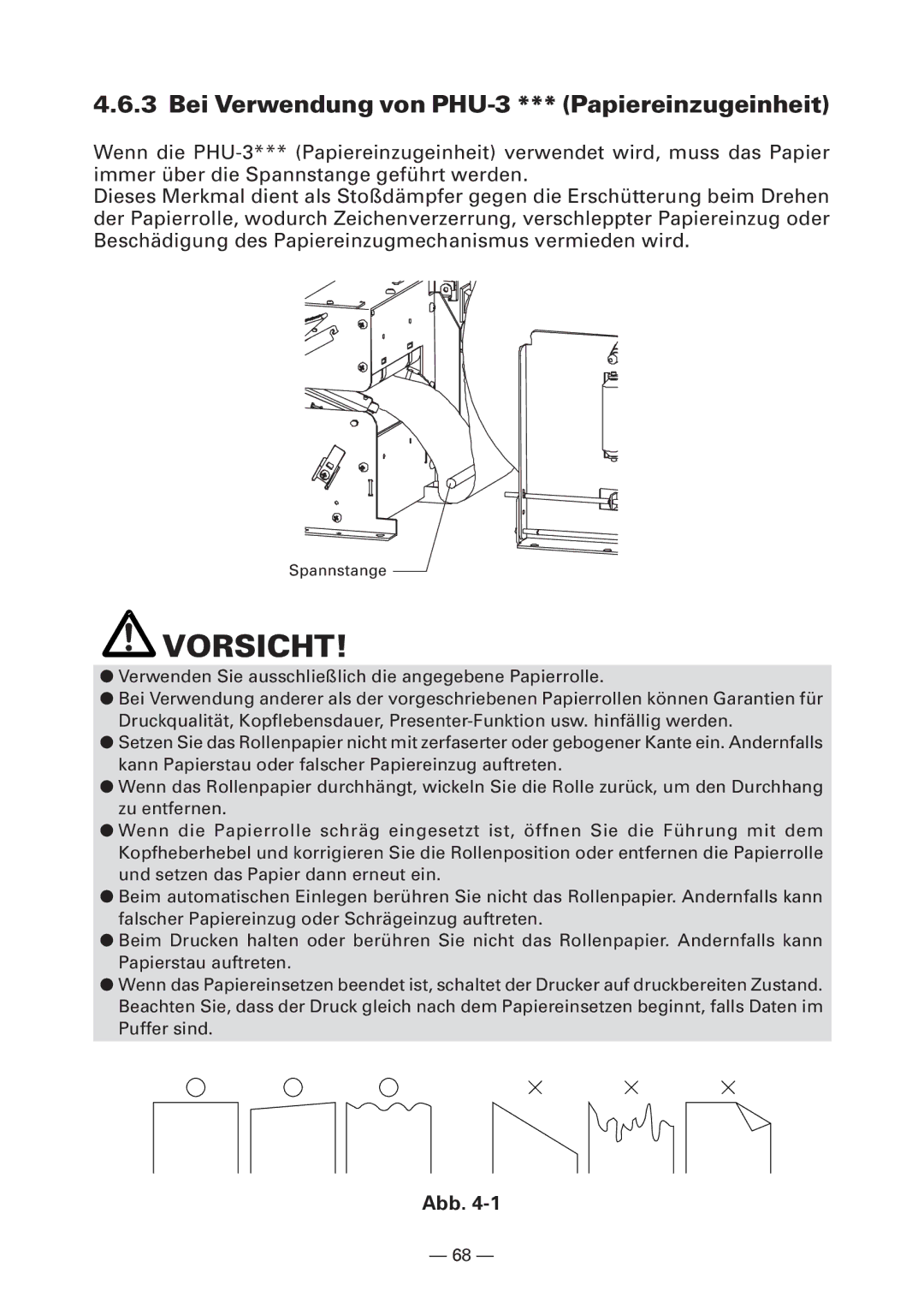 Citizen PPU-700 user manual Bei Verwendung von PHU-3 *** Papiereinzugeinheit 