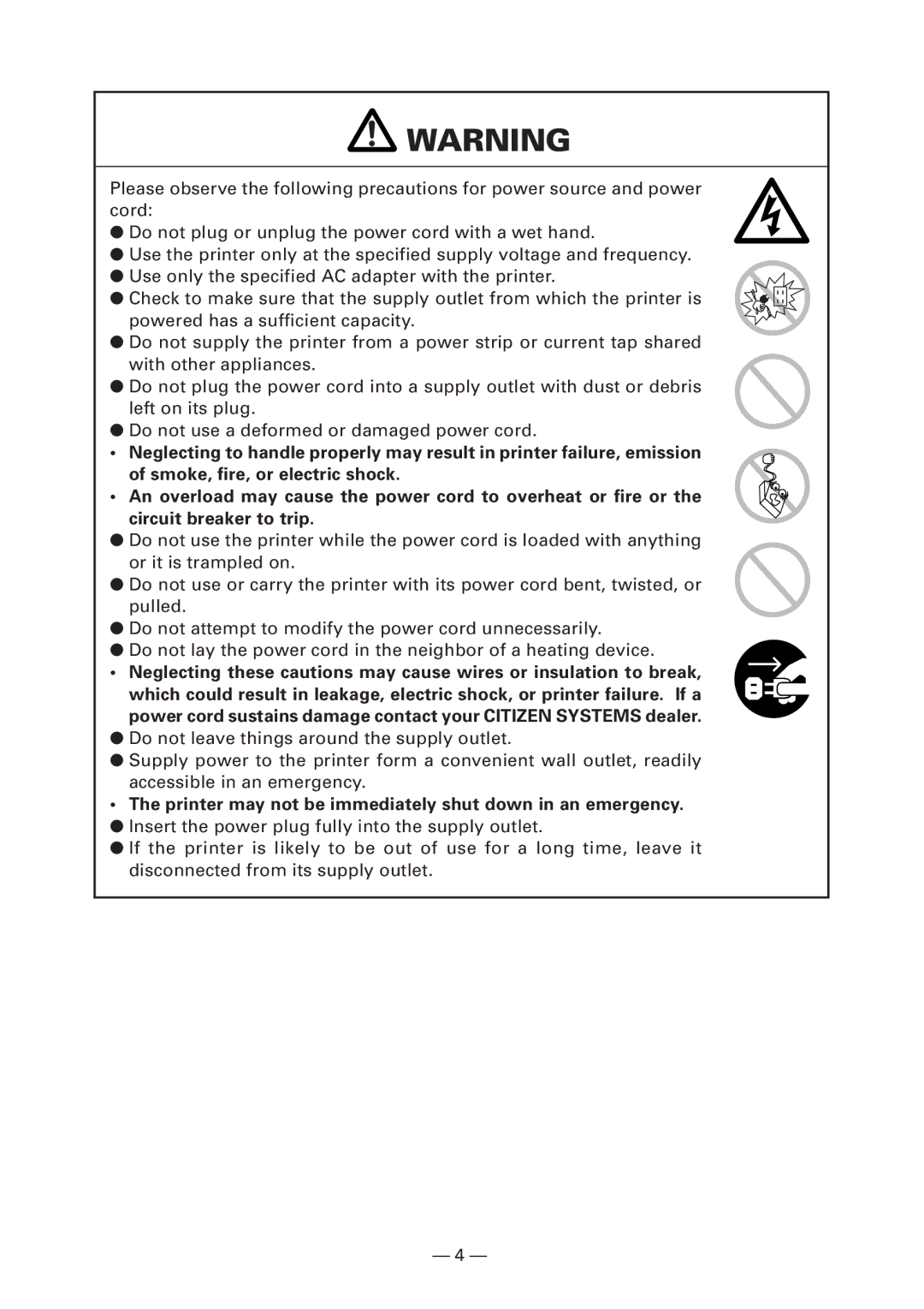 Citizen PPU-700 user manual 