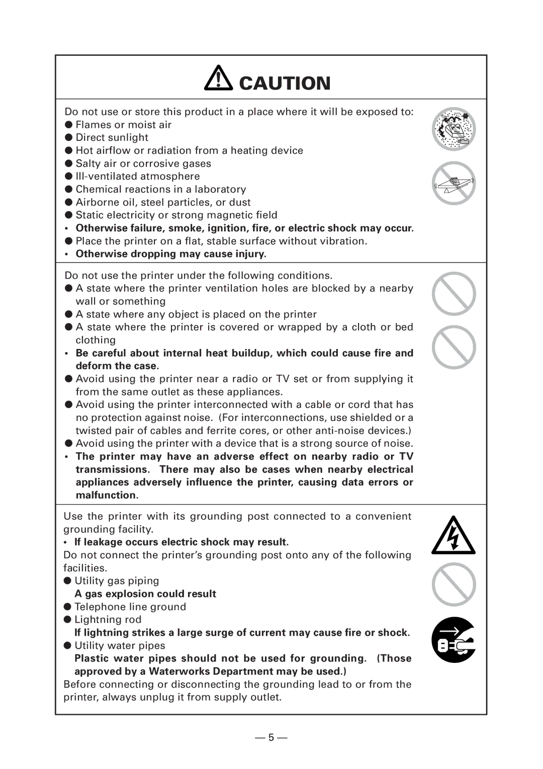 Citizen PPU-700 user manual Gas explosion could result 