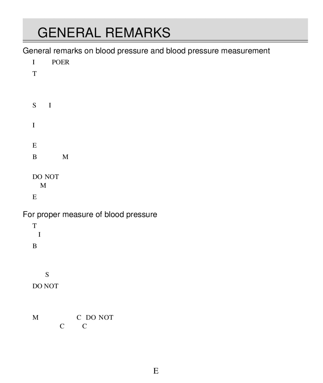 Citizen REF CH-437C instruction manual General Remarks, For proper measure of blood pressure 