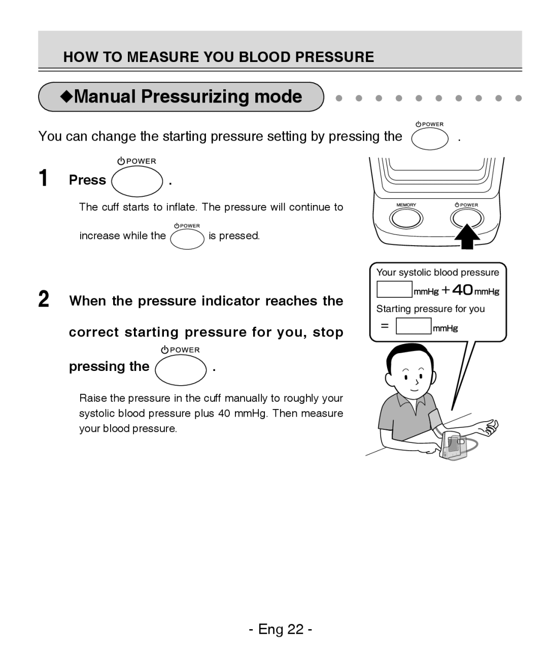 Citizen REF CH-437C instruction manual UManual Pressurizing mode 