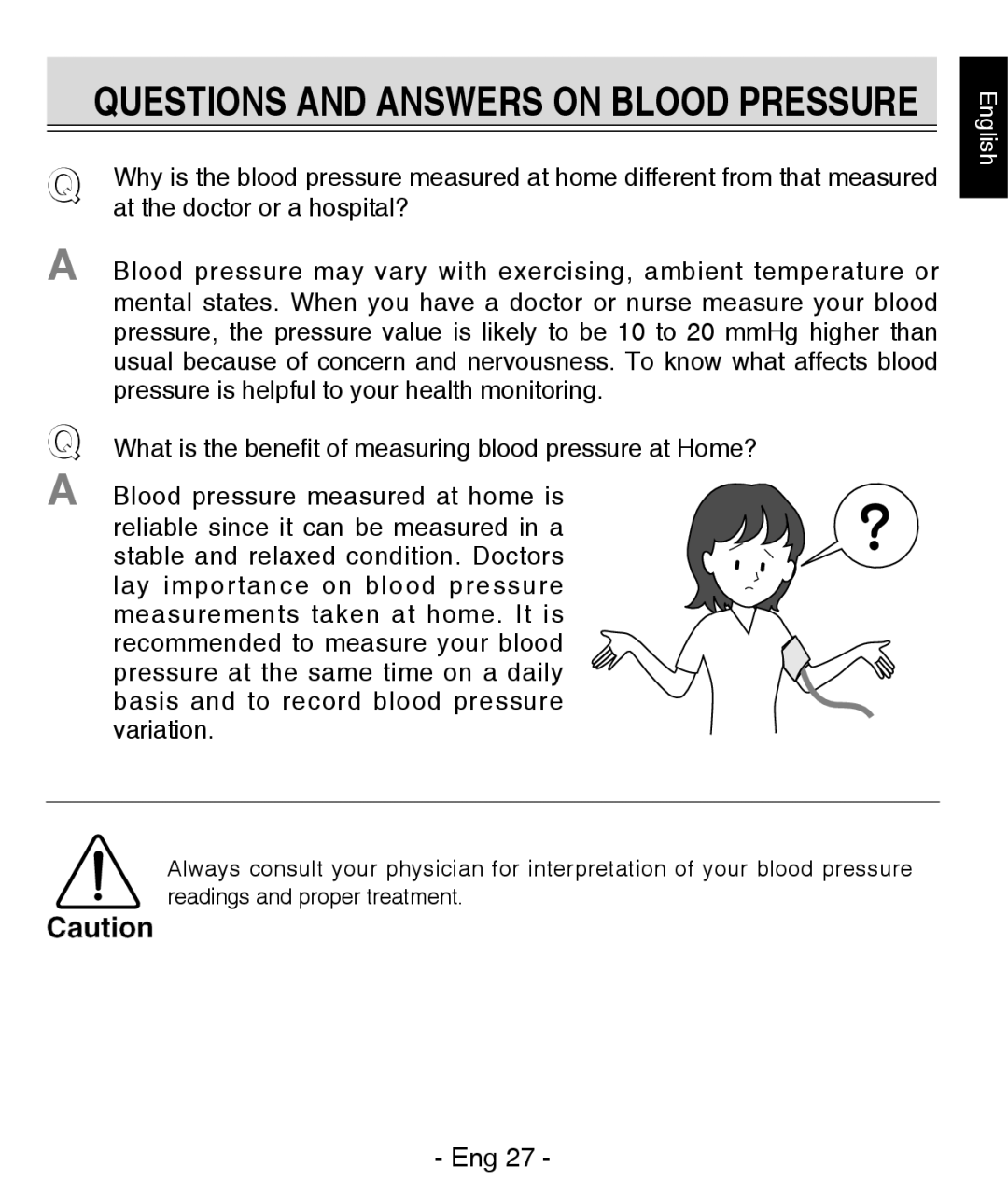 Citizen REF CH-437C instruction manual Questions and Answers on Blood Pressure 