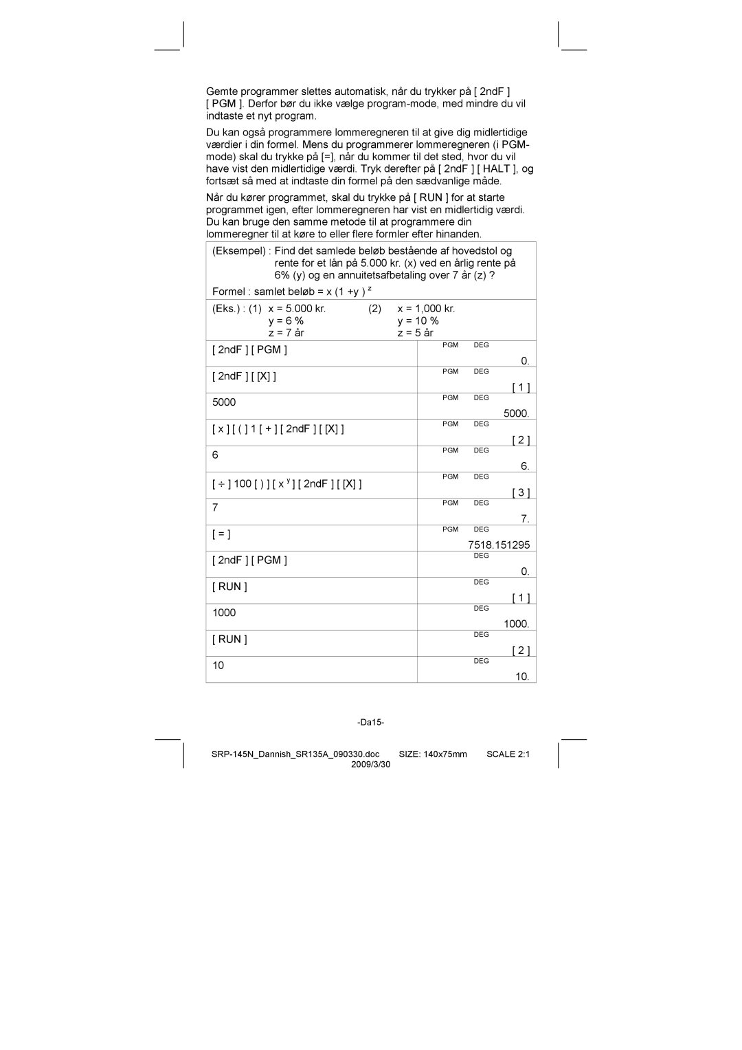 Citizen manual Da15 SRP-145NDannishSR135A090330.doc Size 140x75mm 