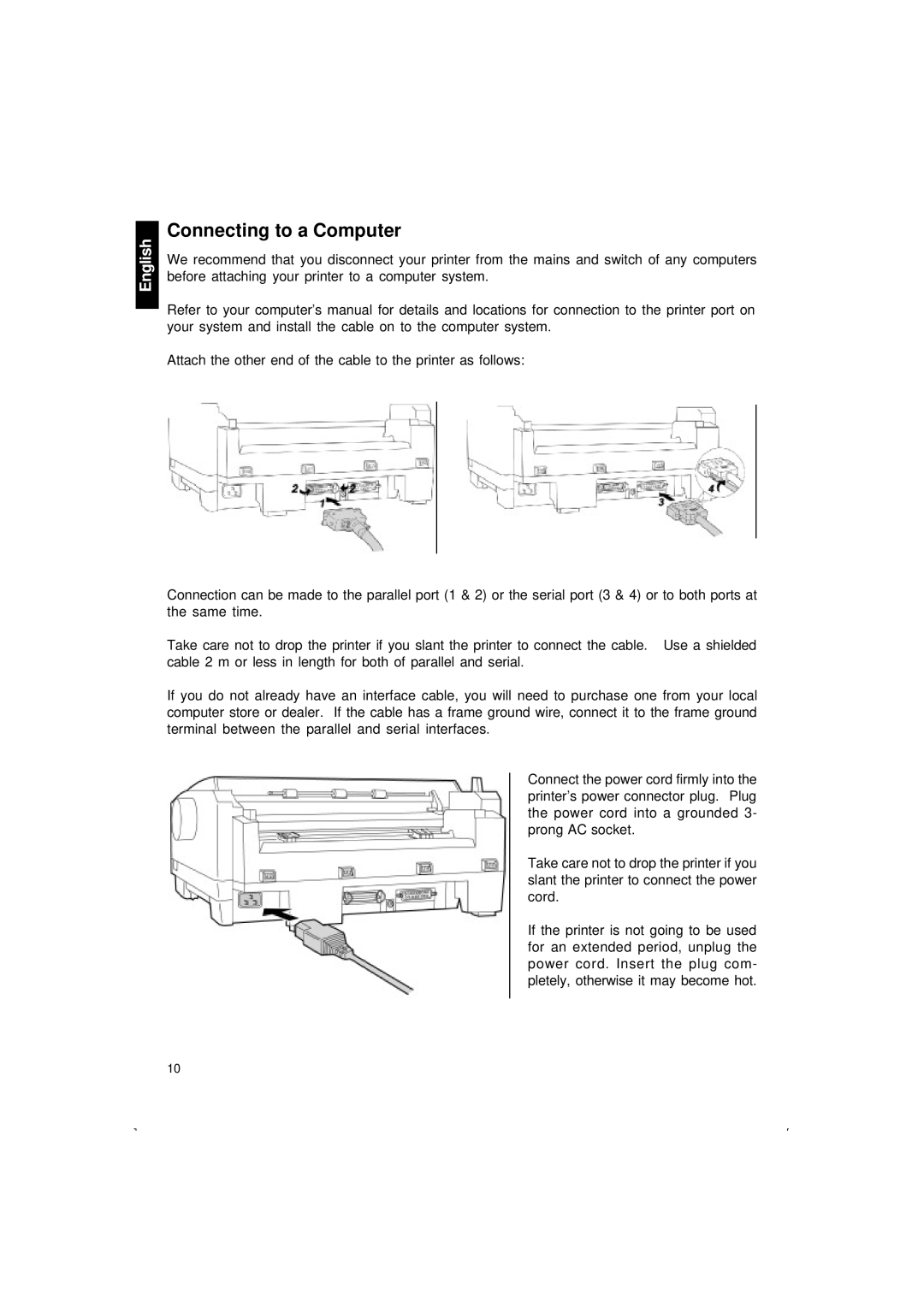 Citizen Systems 500 user manual Connecting to a Computer 