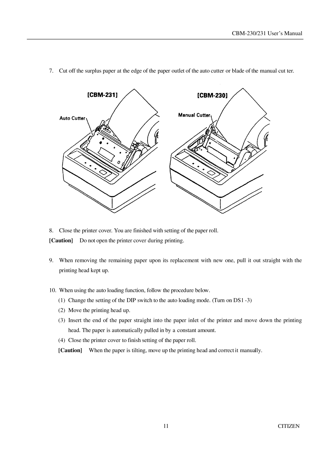 Citizen Systems CBM-231 manual Citizen 