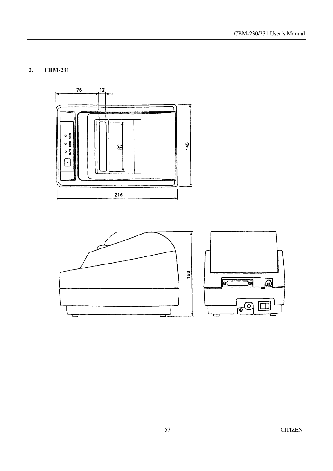 Citizen Systems CBM-231 manual 