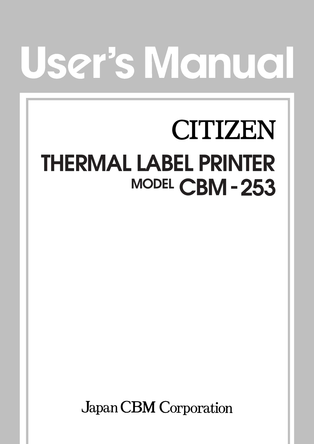 Citizen Systems CBM-253 manual 