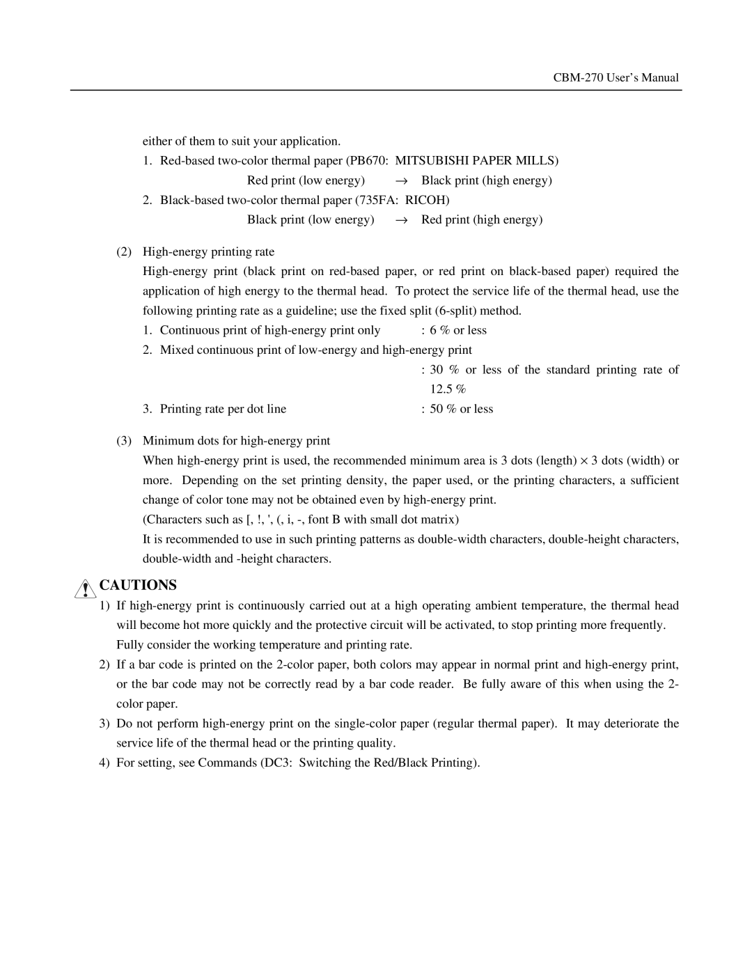 Citizen Systems user manual CBM-270 User’s Manual 