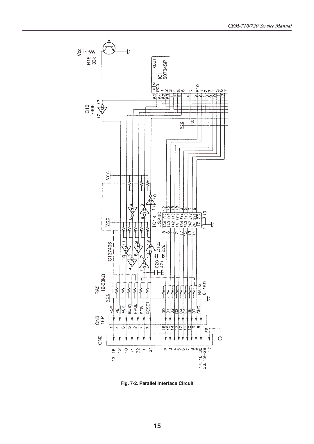 Citizen Systems CBM-710/720 service manual Parallel Interface Circuit 