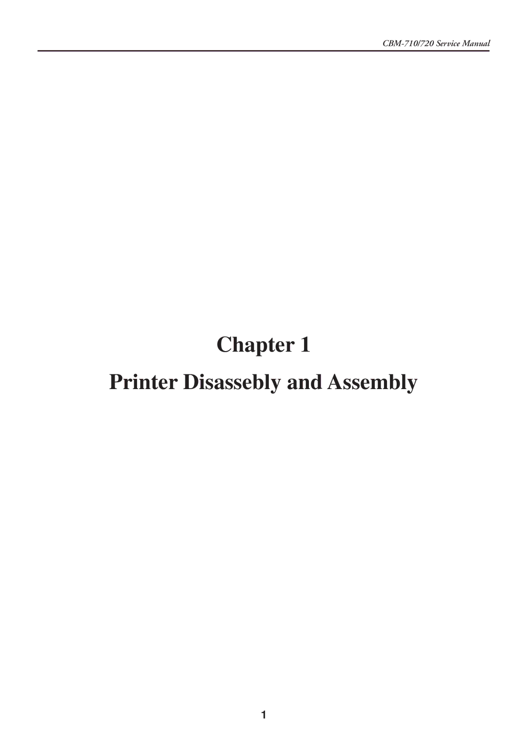 Citizen Systems CBM-710/720 service manual Chapter Printer Disassebly and Assembly 