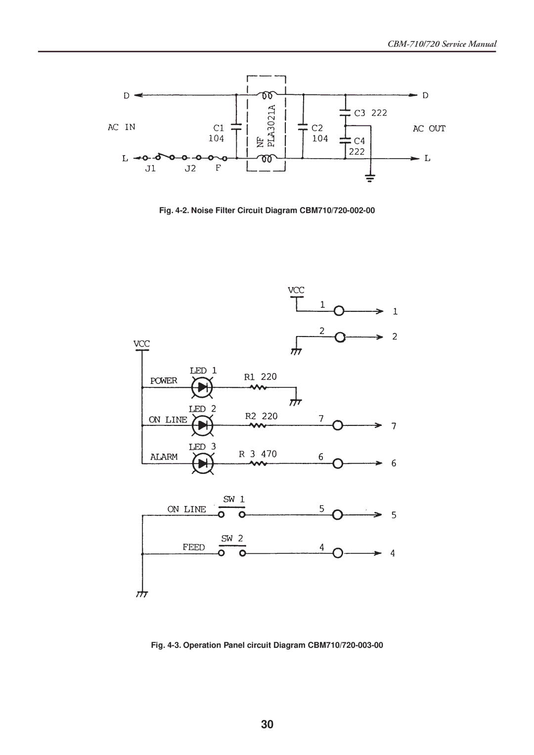 Citizen Systems CBM-710/720 service manual Noise Filter Circuit Diagram CBM710/720-002-00 