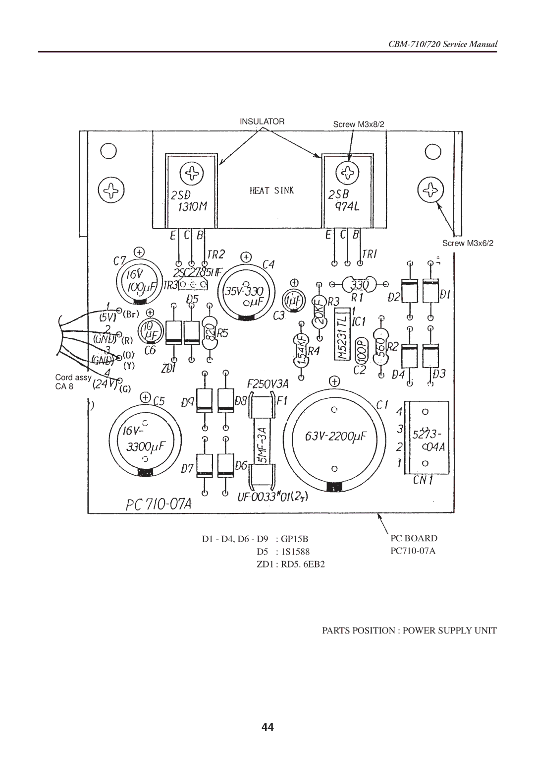 Citizen Systems CBM-710/720 service manual PC Board 