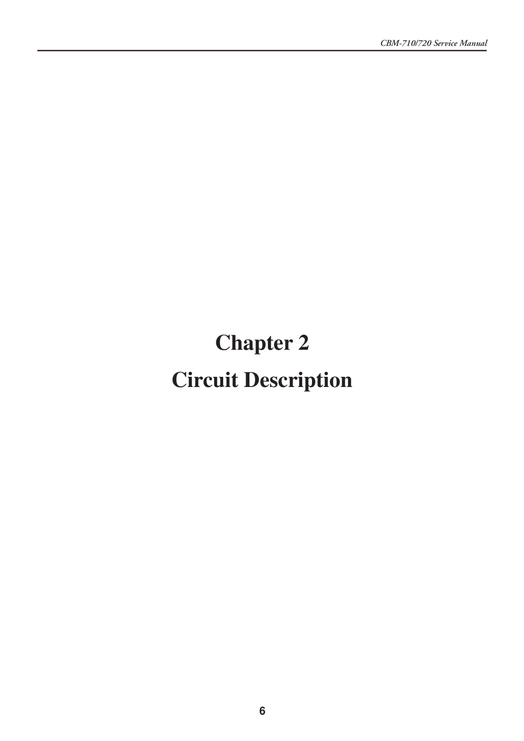 Citizen Systems CBM-710/720 service manual Chapter Circuit Description 