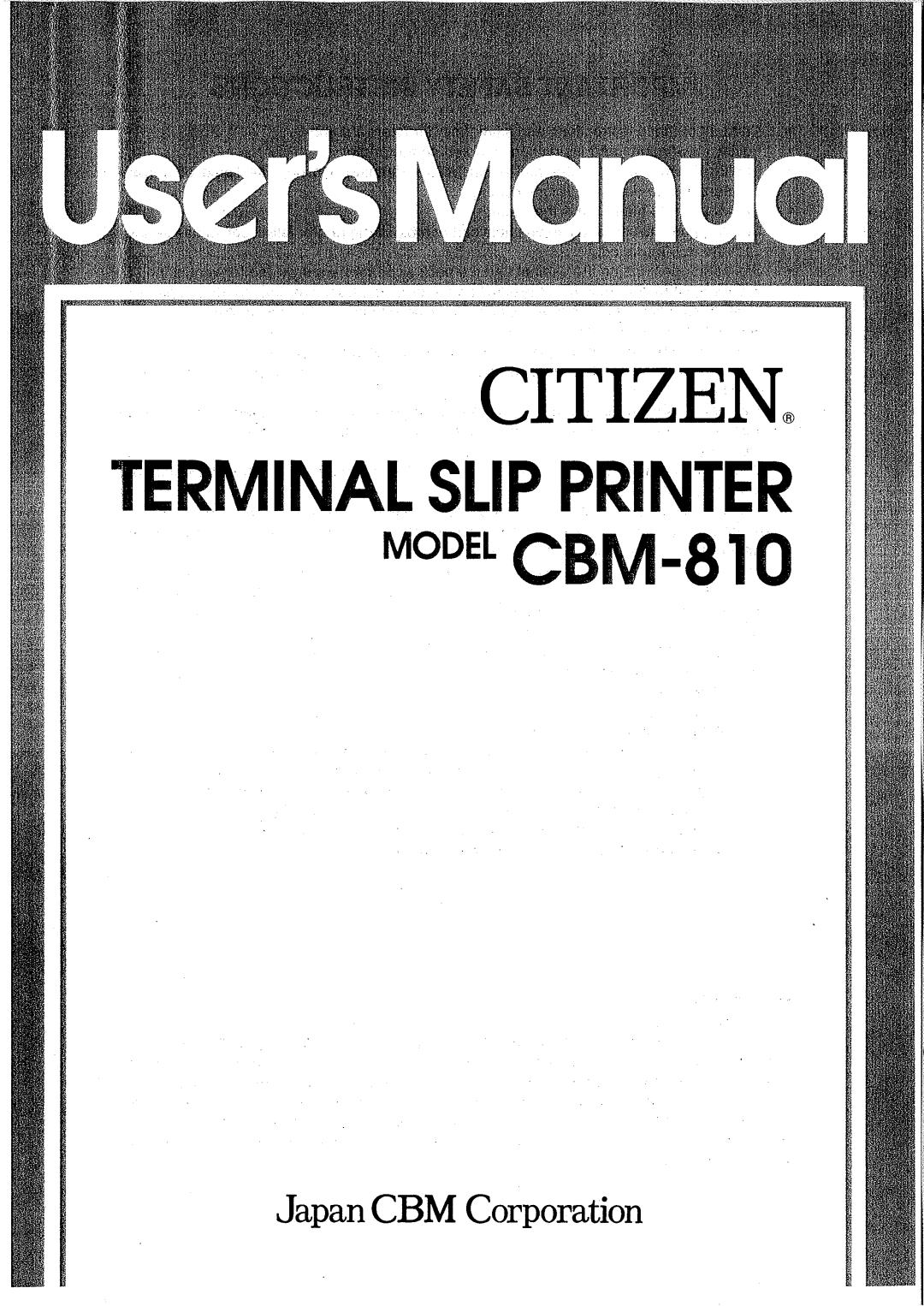 Citizen Systems CBM-810 manual 