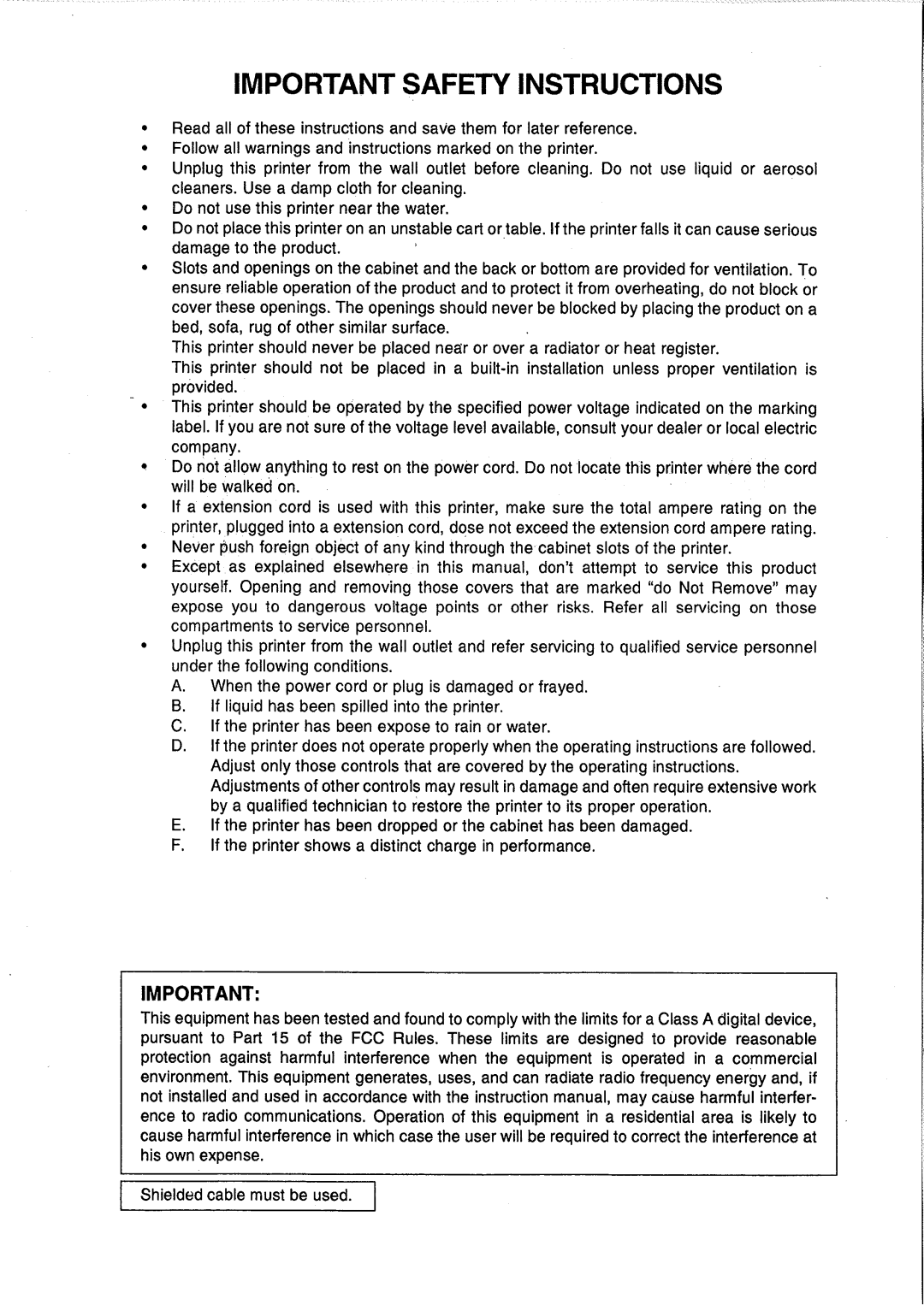 Citizen Systems CBM-810 manual 