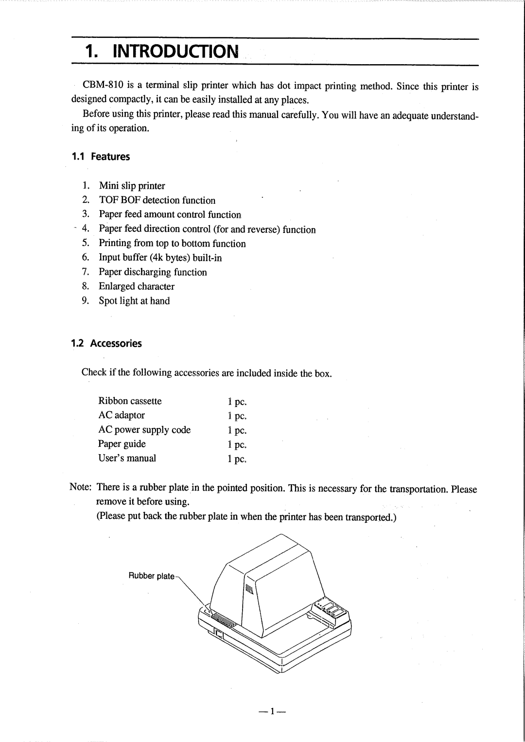 Citizen Systems CBM-810 manual 