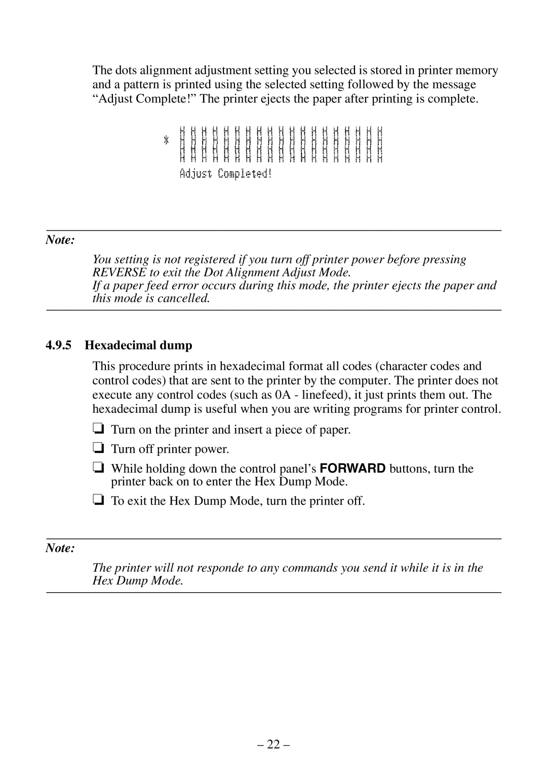 Citizen Systems CBM-820 manual Hexadecimal dump 