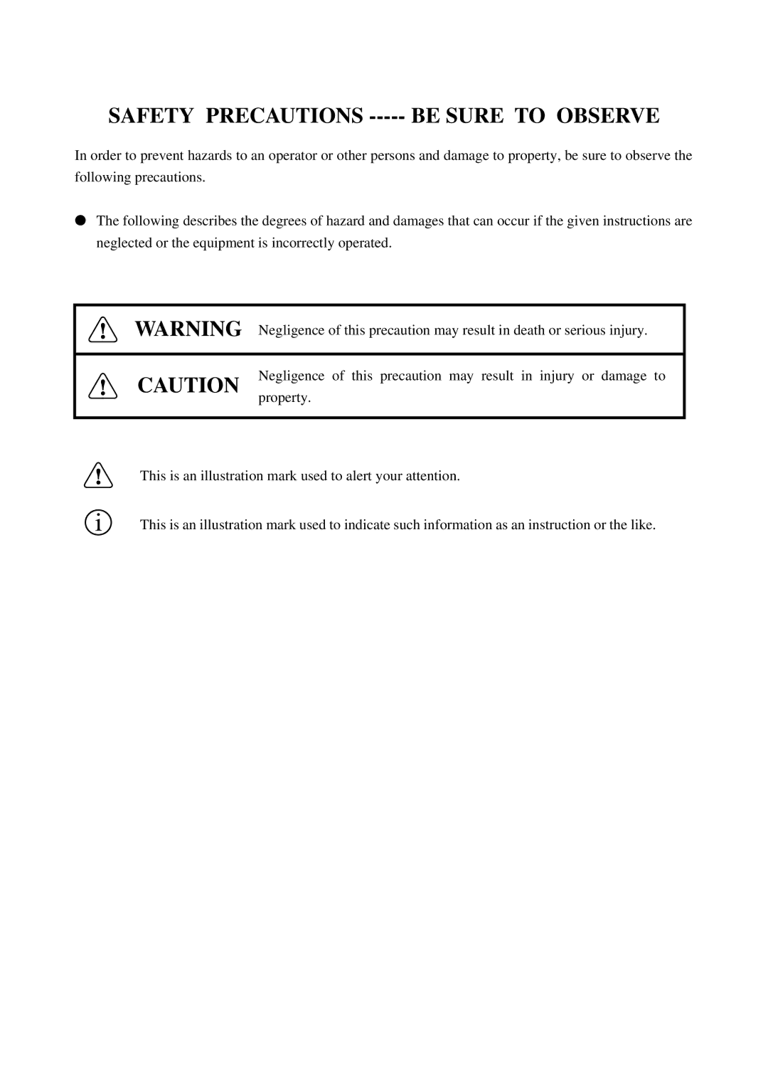 Citizen Systems CBM-820 manual Safety Precautions Be Sure to Observe 