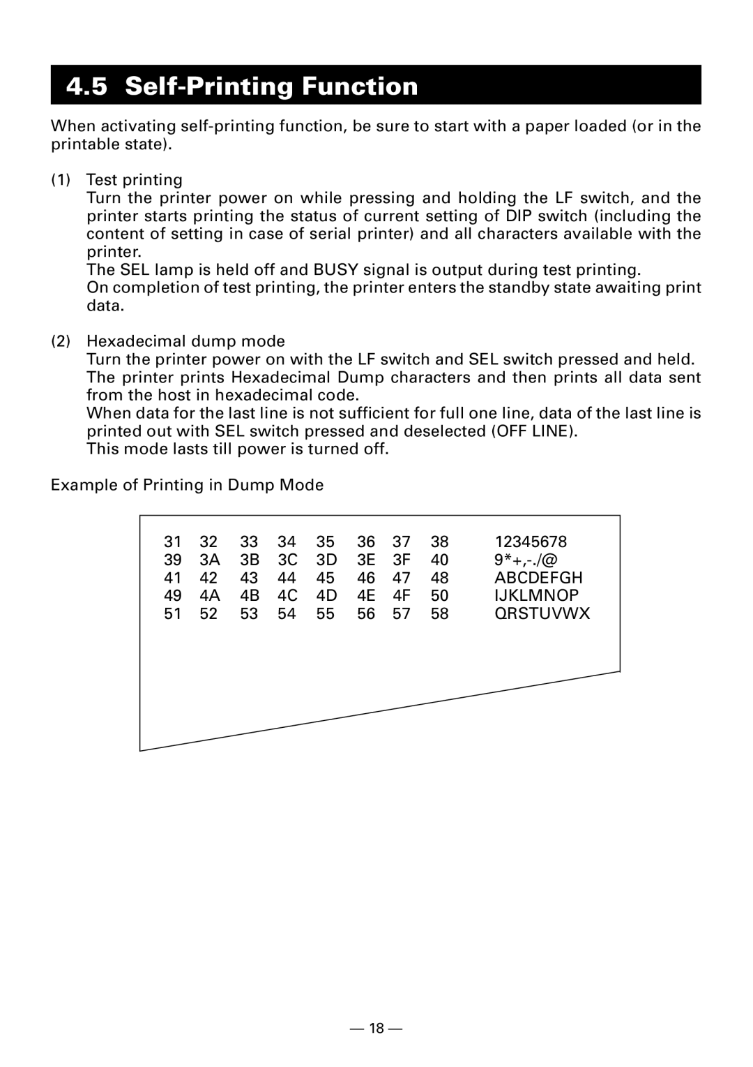 Citizen Systems CBM-910 Type II user manual Self-Printing Function 