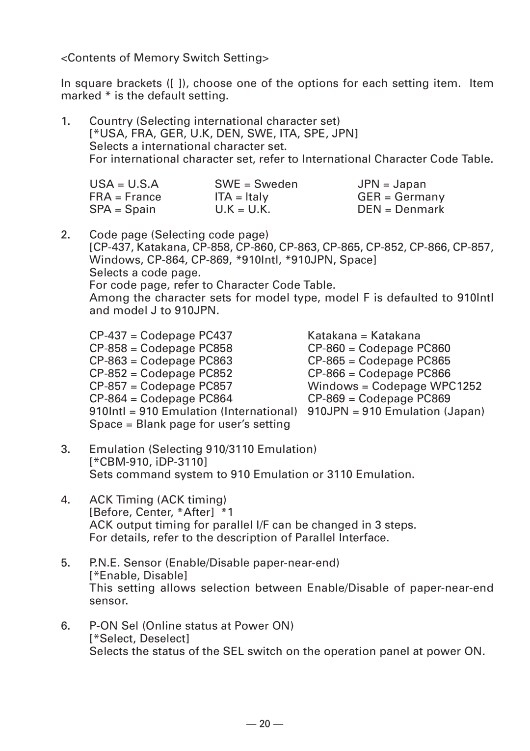 Citizen Systems CBM-910 Type II user manual Usa = U.S.A 