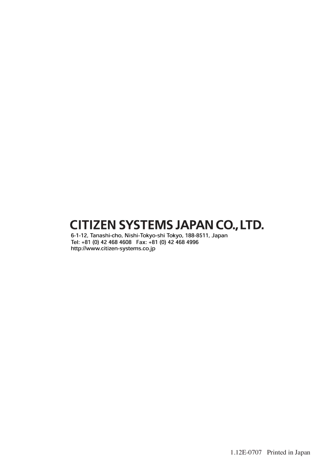 Citizen Systems CBM-910 Type II user manual 