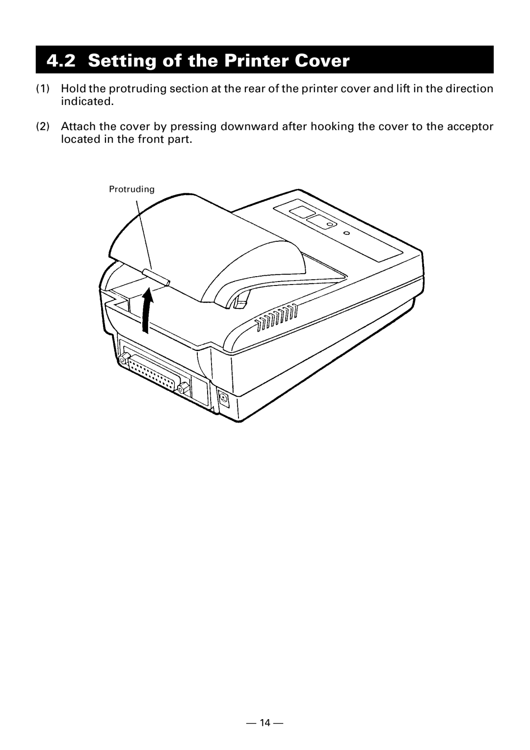 Citizen Systems CBM-910 Type II user manual Setting of the Printer Cover 