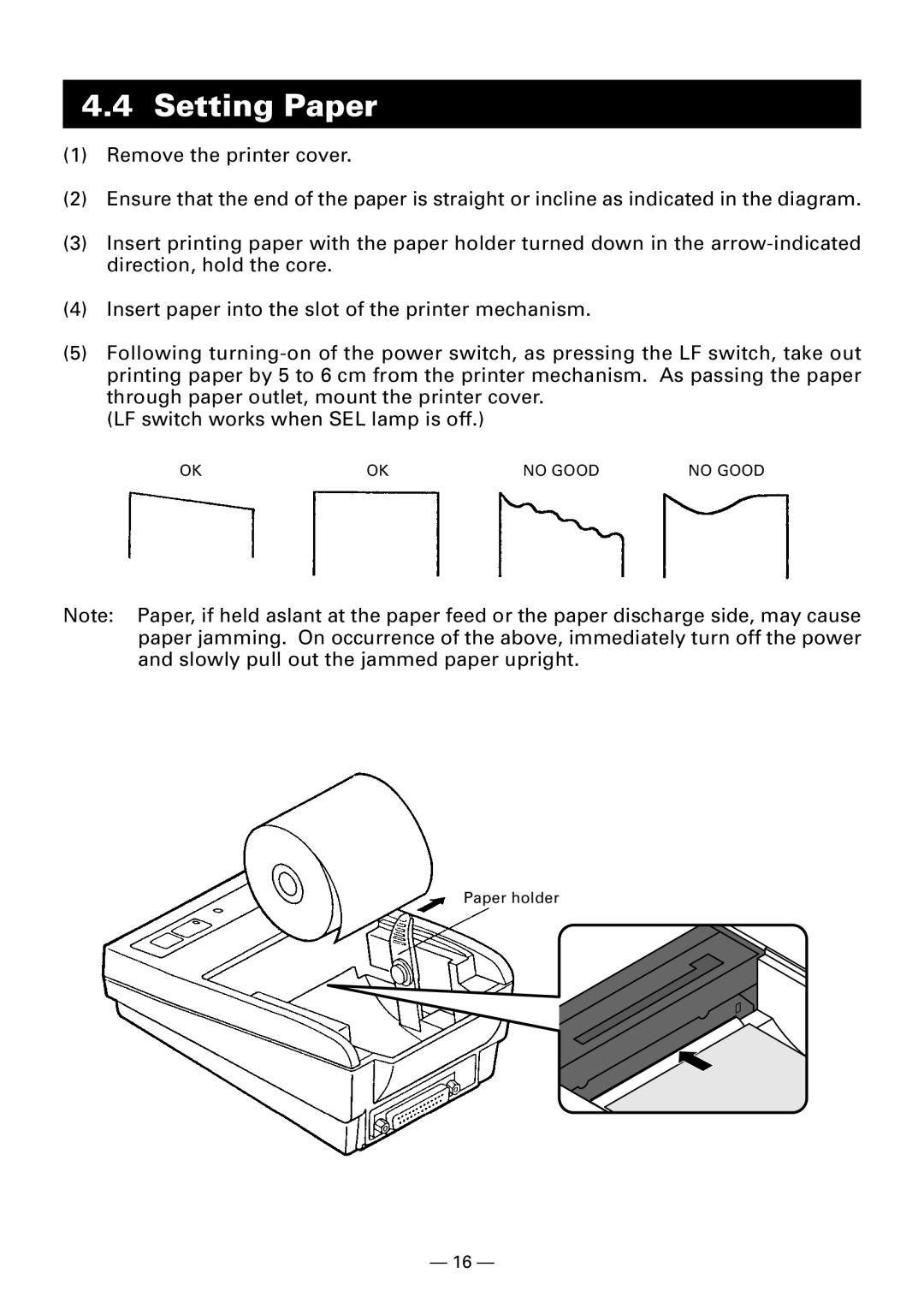 Citizen Systems CBM-910 Type II user manual Setting Paper 