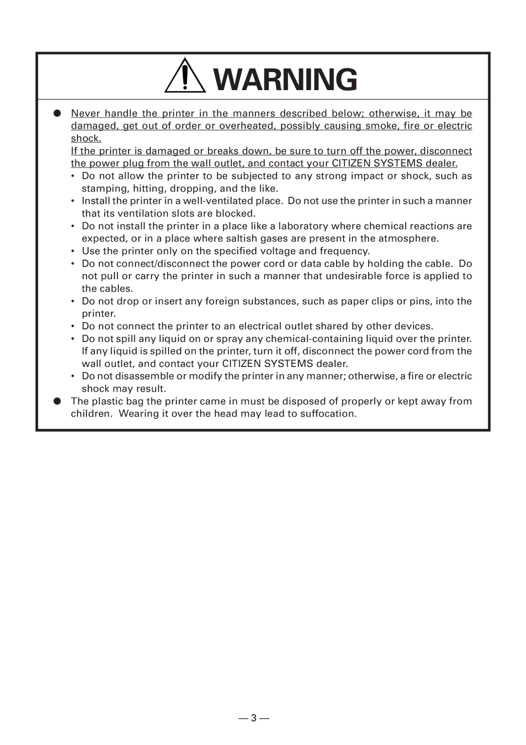 Citizen Systems CBM-910 Type II user manual 