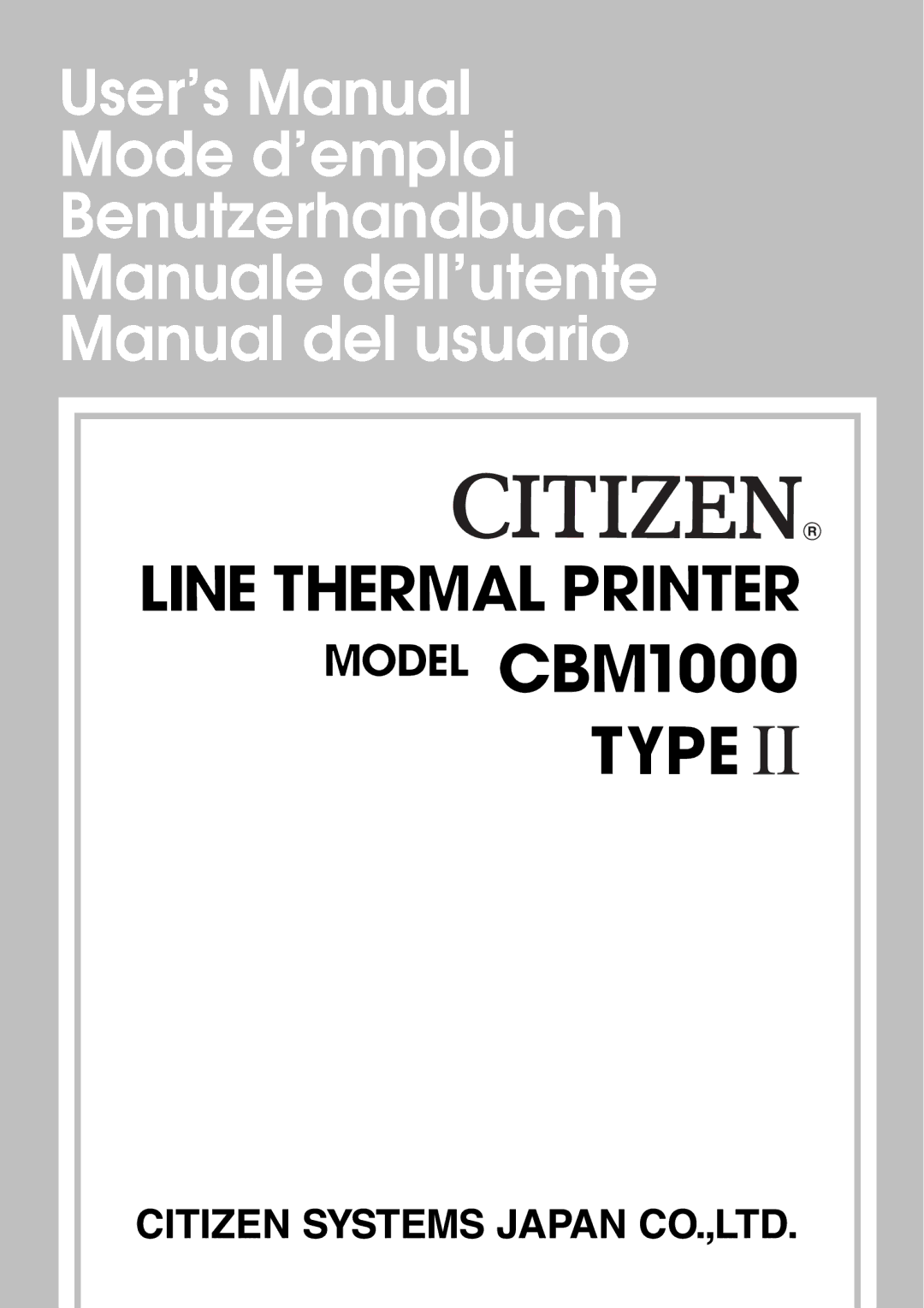 Citizen Systems CBM1000 user manual 