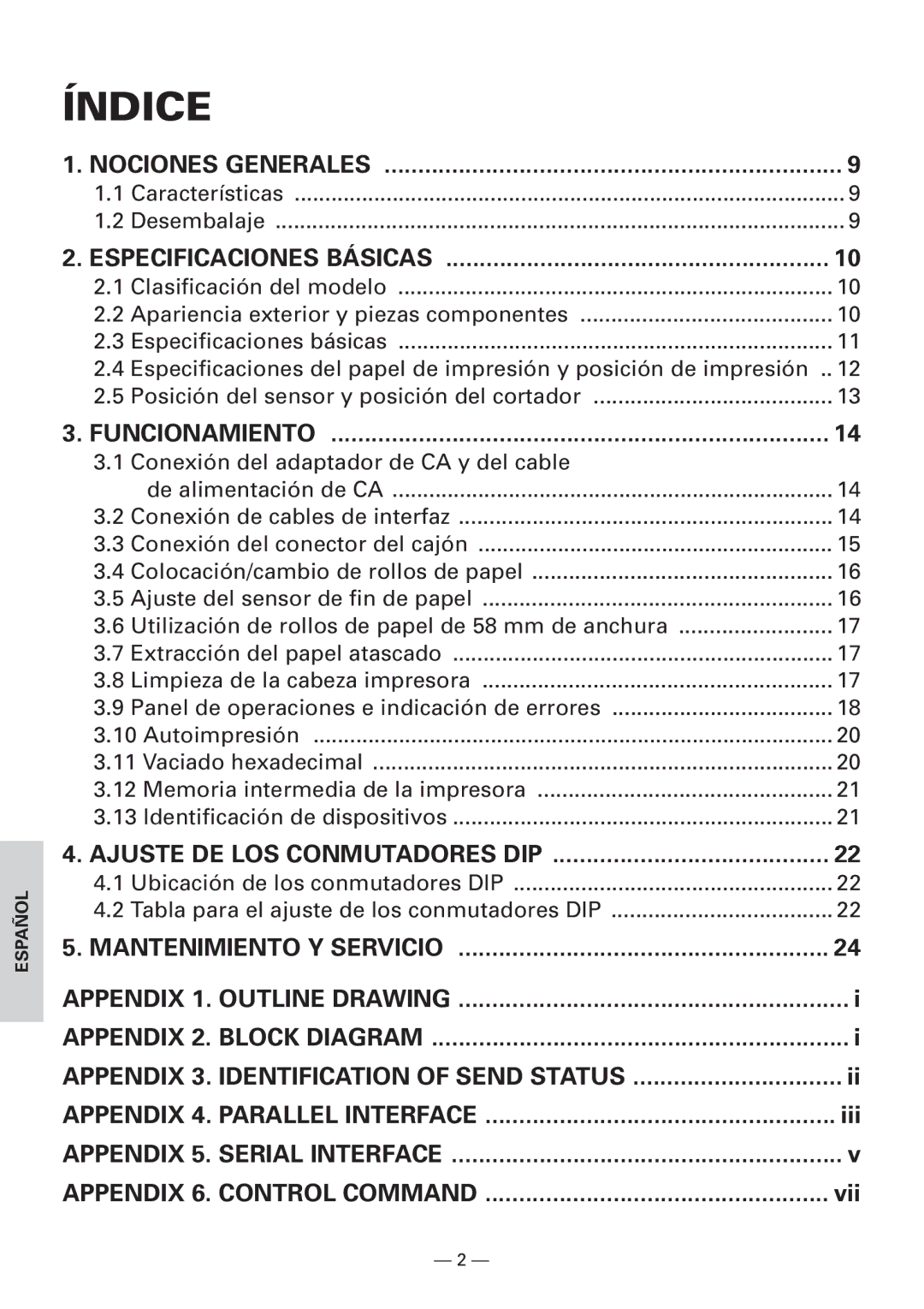 Citizen Systems CBM1000 user manual Índice 