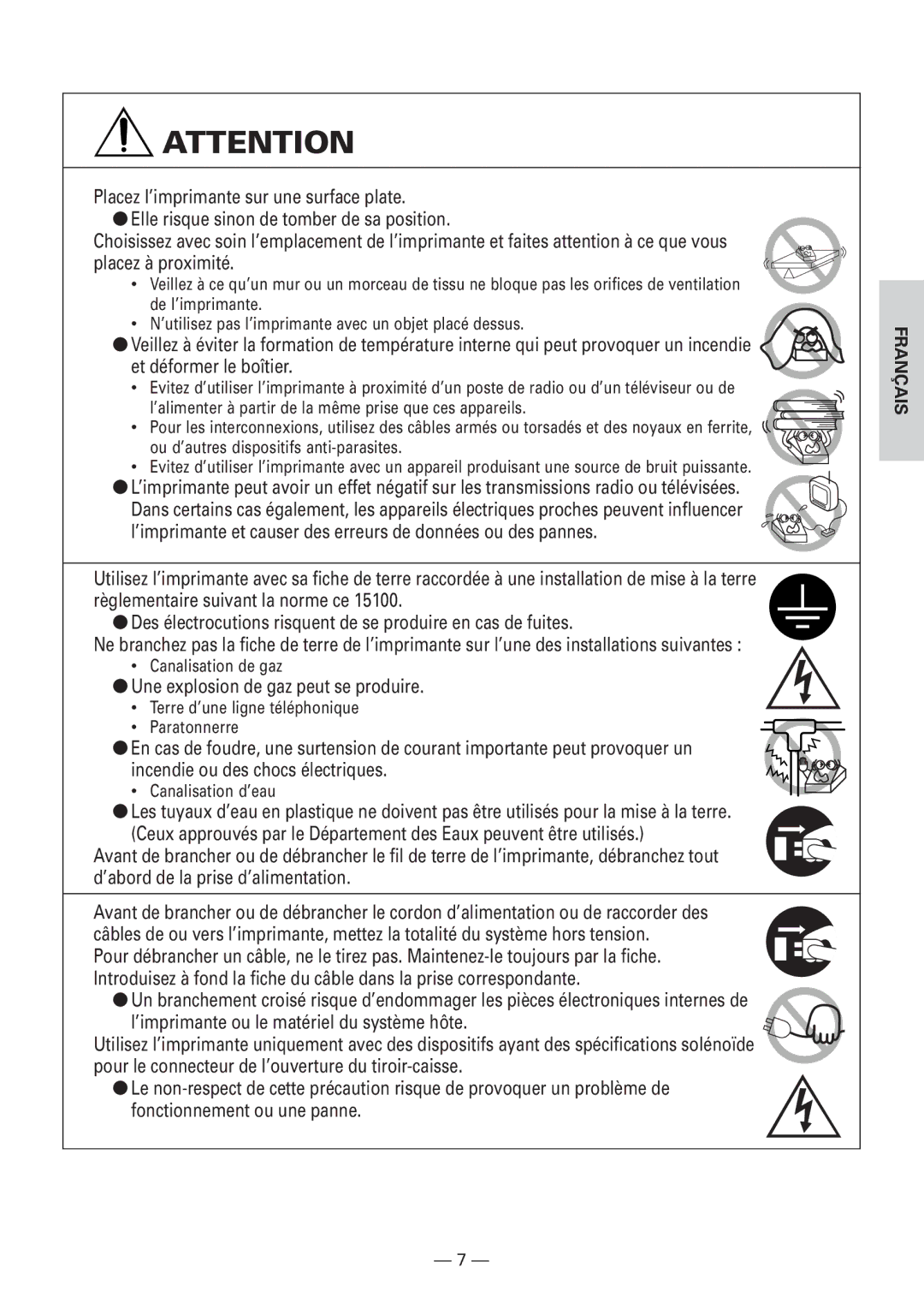 Citizen Systems CBM1000 user manual Une explosion de gaz peut se produire 