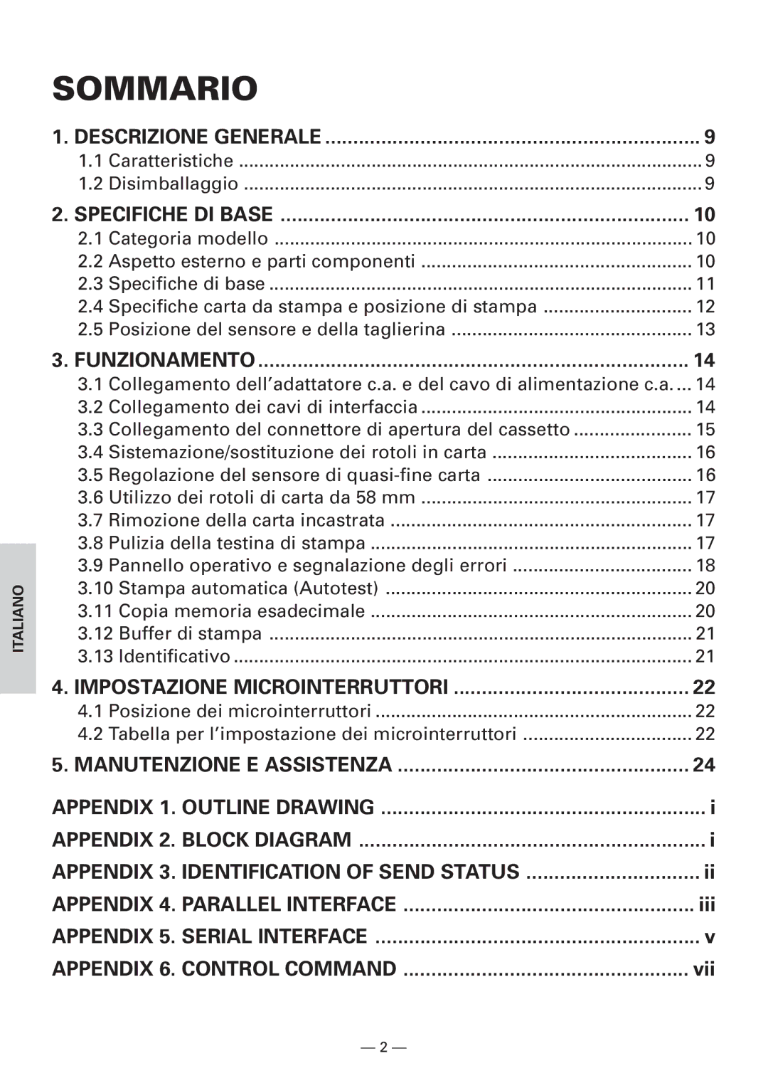 Citizen Systems CBM1000 user manual Sommario 