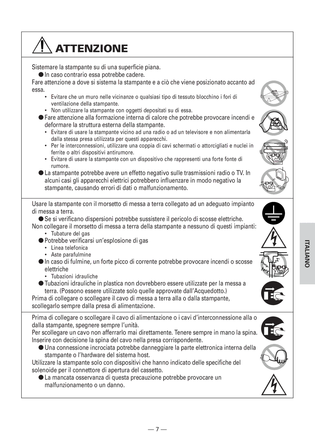 Citizen Systems CBM1000 user manual Potrebbe verificarsi un’esplosione di gas 