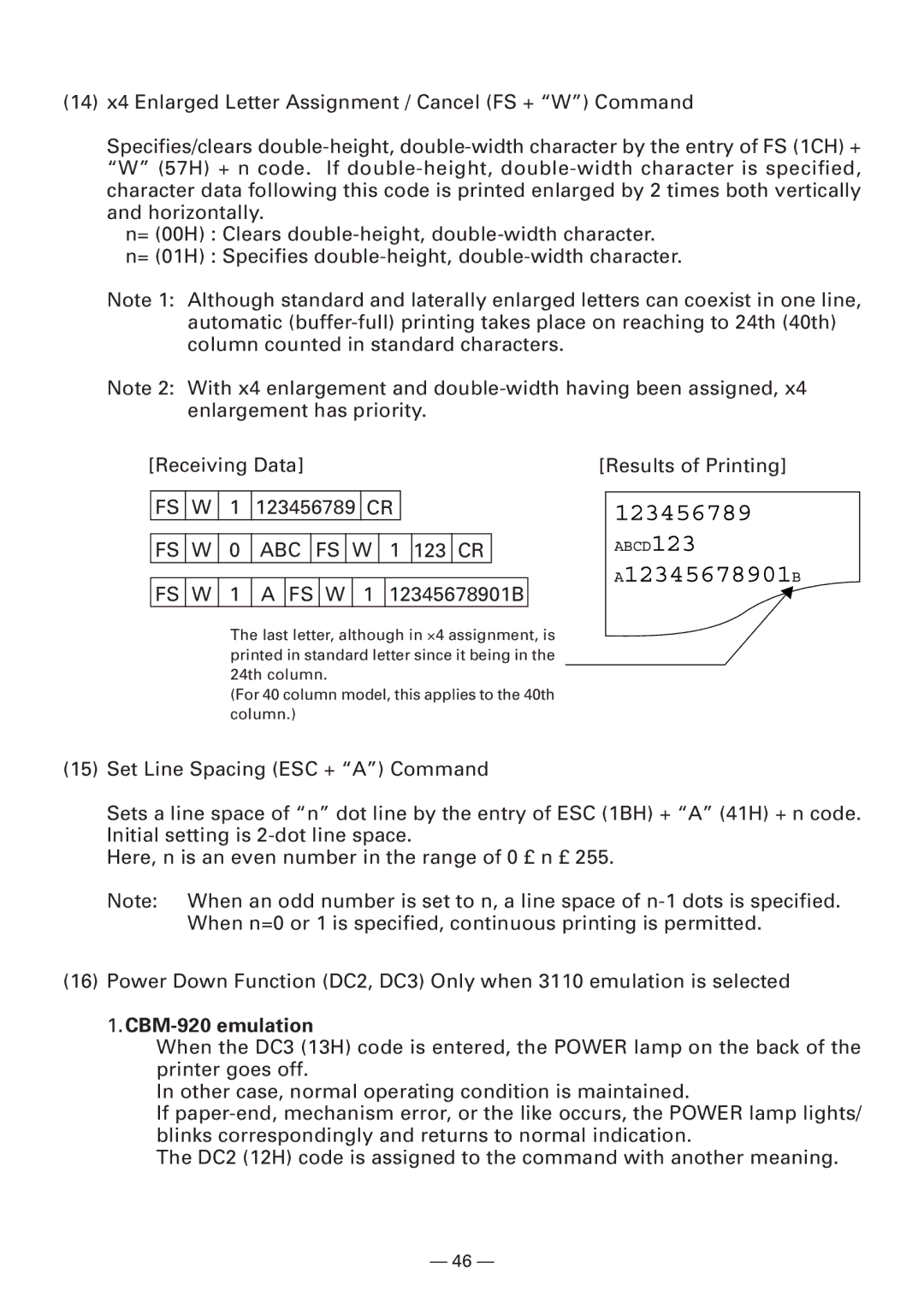 Citizen Systems CBM920II user manual CBM-920 emulation 