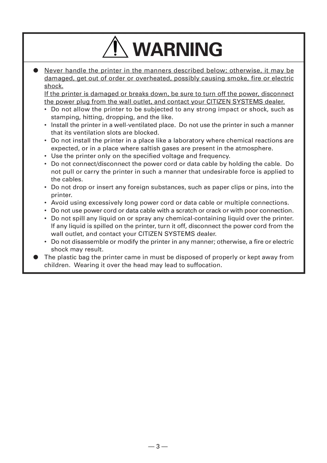 Citizen Systems CBM920II user manual 