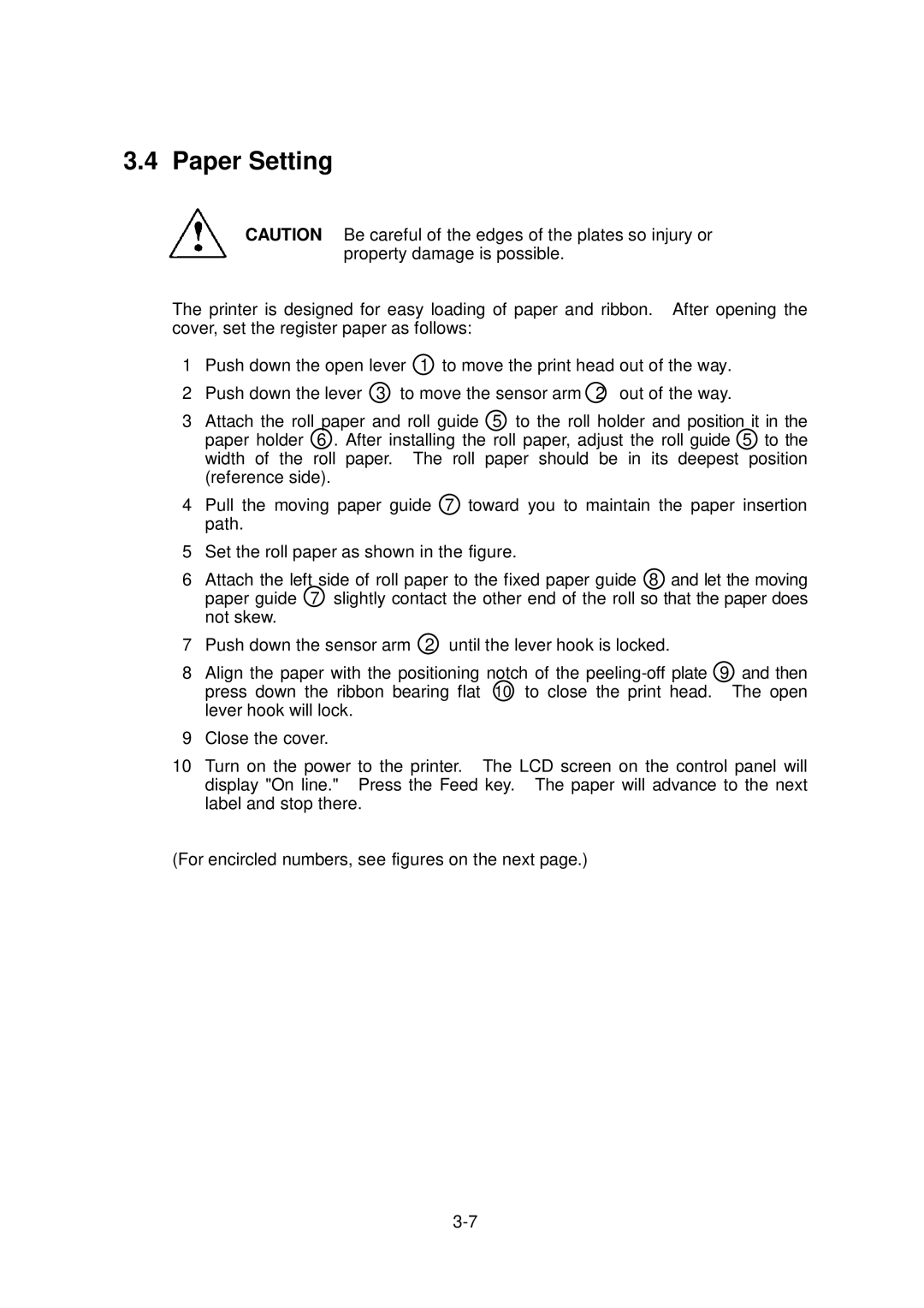 Citizen Systems CLP-6001, CLP-6002 user manual Paper Setting 