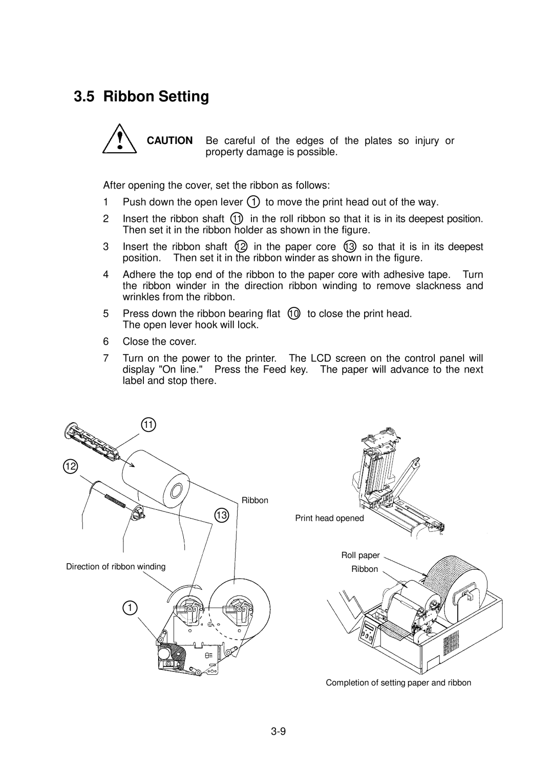 Citizen Systems CLP-6001, CLP-6002 user manual Ribbon Setting 