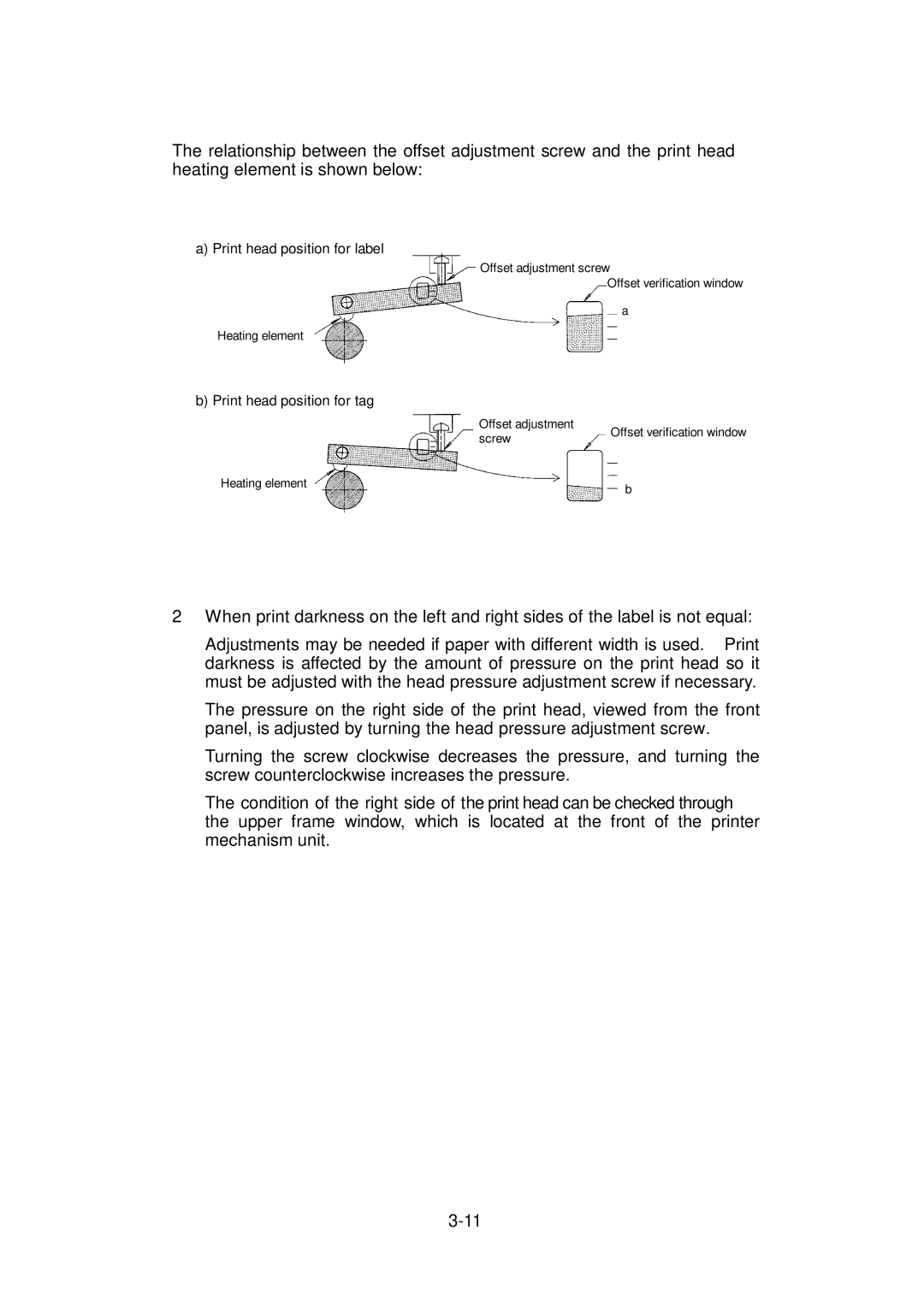 Citizen Systems CLP-6001, CLP-6002 user manual Print head position for label 