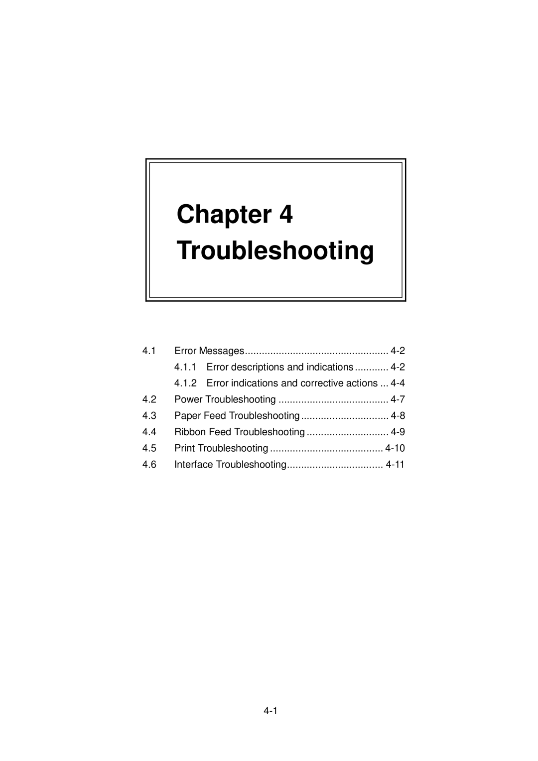 Citizen Systems CLP-6001, CLP-6002 user manual Troubleshooting 