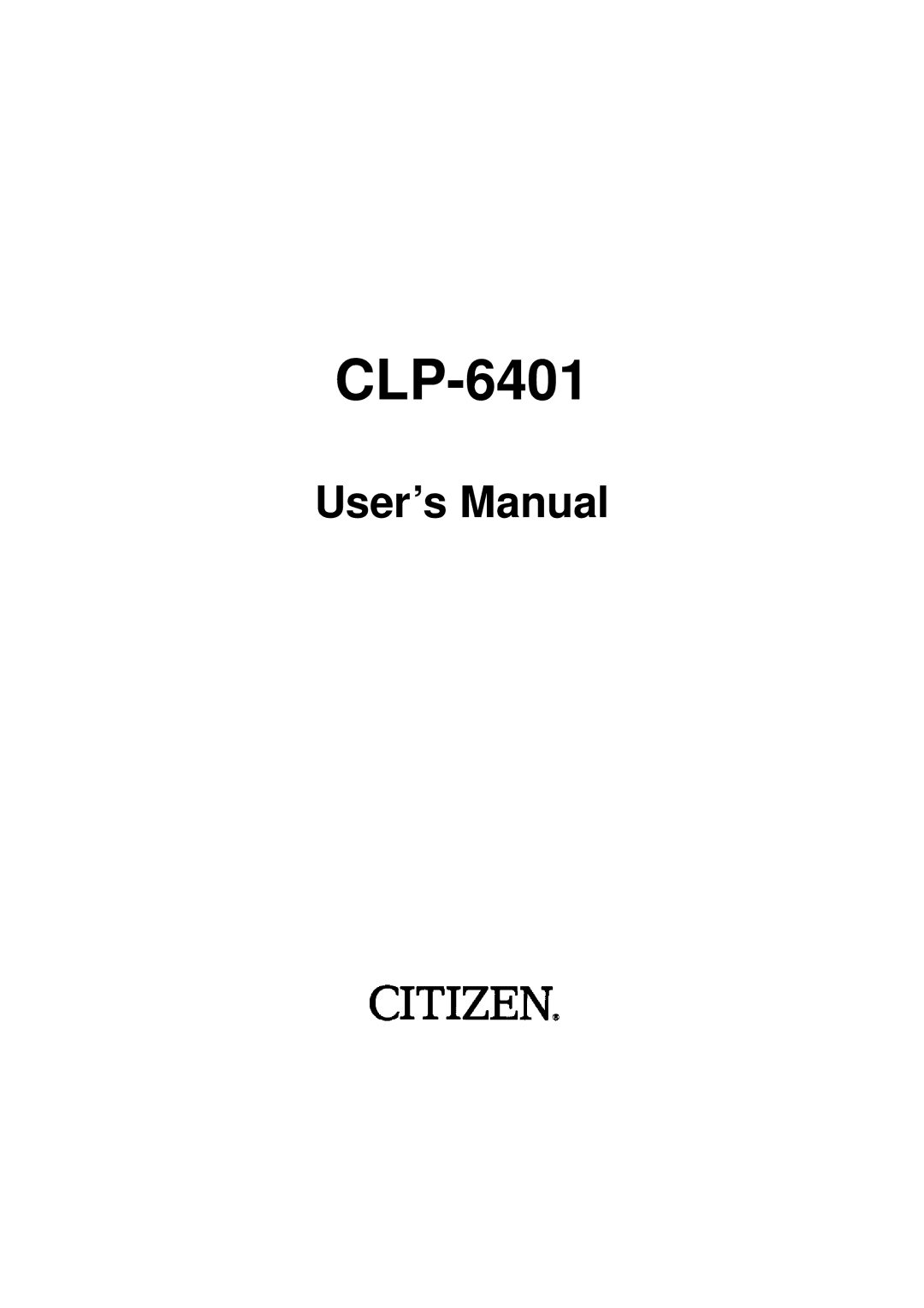 Citizen Systems CLP-6401 user manual 