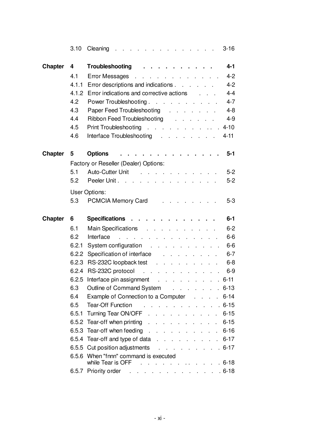 Citizen Systems CLP-6401 user manual Chapter Troubleshooting 