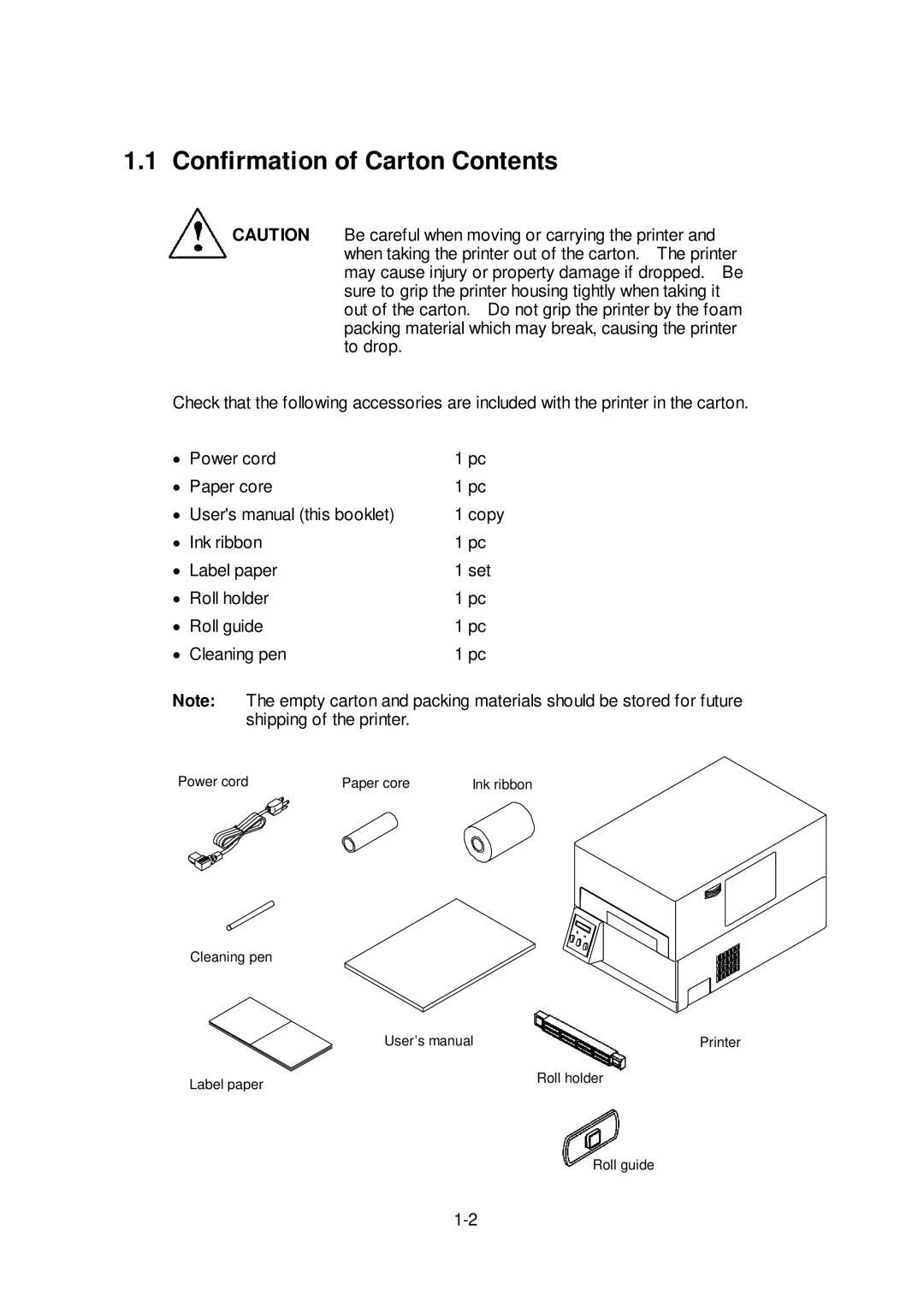 Citizen Systems CLP-6401 user manual Confirmation of Carton Contents 