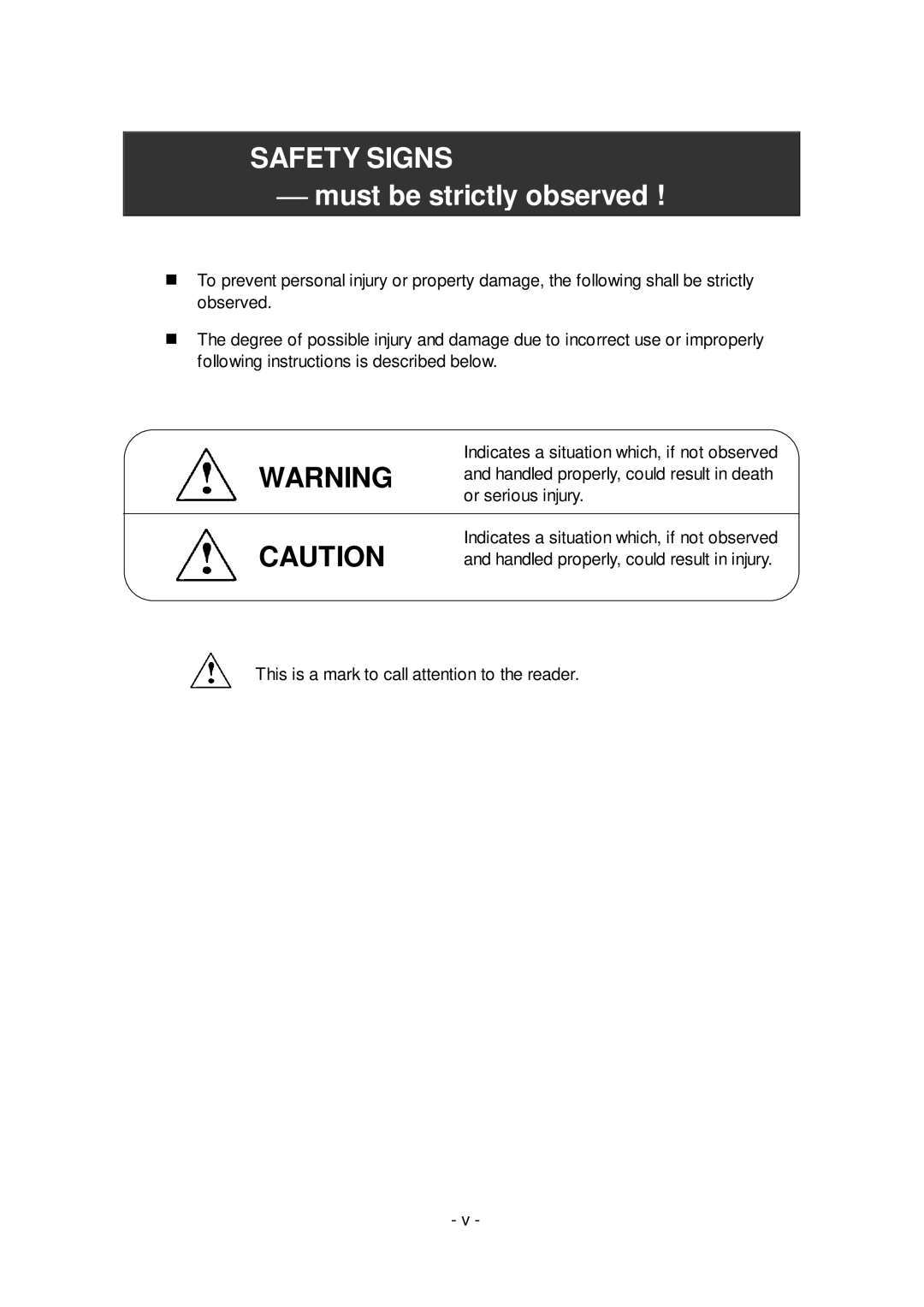 Citizen Systems CLP-6401 user manual Safety Signs 