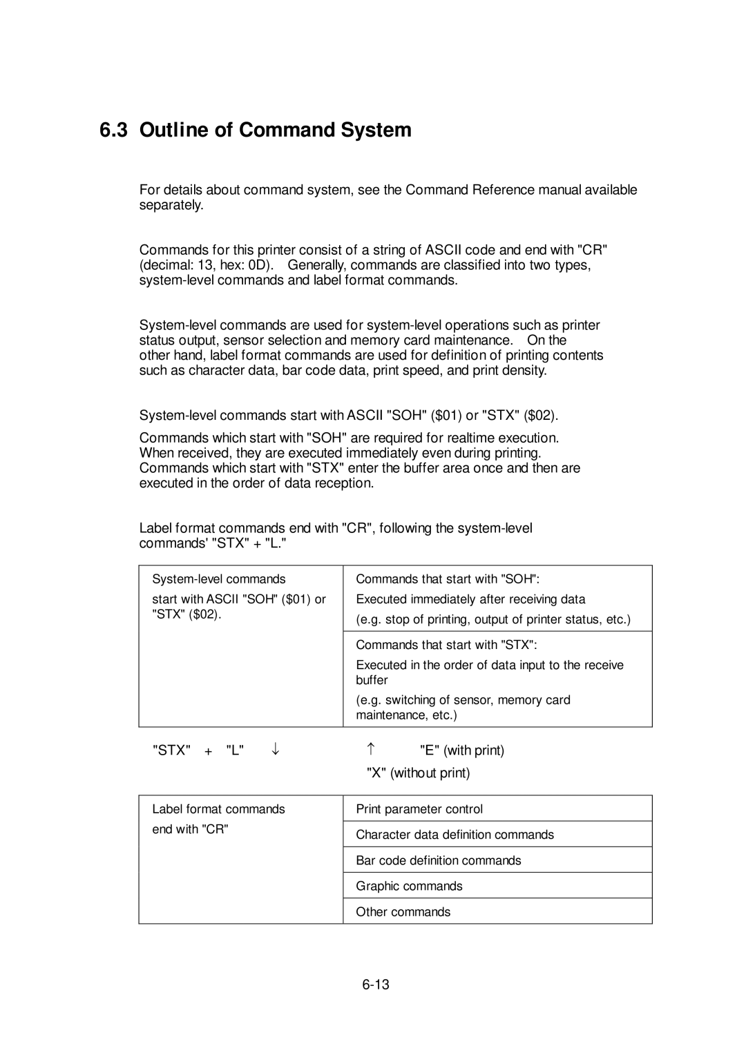 Citizen Systems CLP-6401 user manual Outline of Command System, Without print 