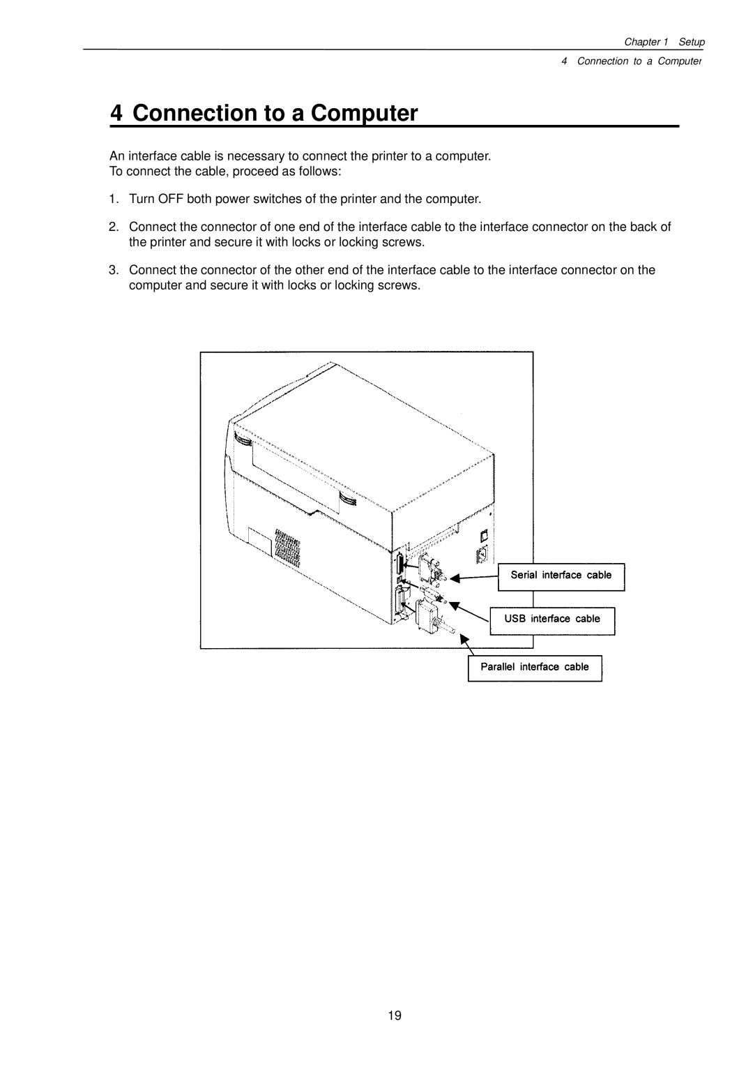 Citizen Systems CLP-7201e user manual Connection to a Computer 